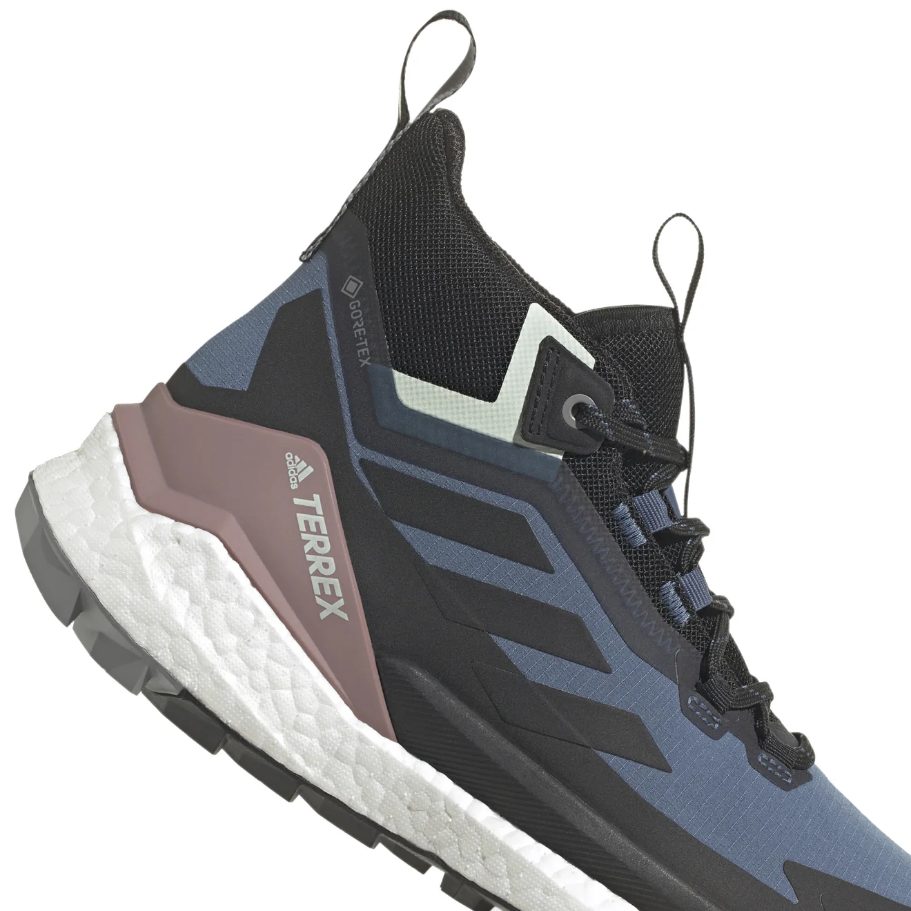 Adidas Terrex Womens Free Hiker 2 Gore-Tex Hiking Shoes Wonder Steel / Core Black / Linen Green - Image 7