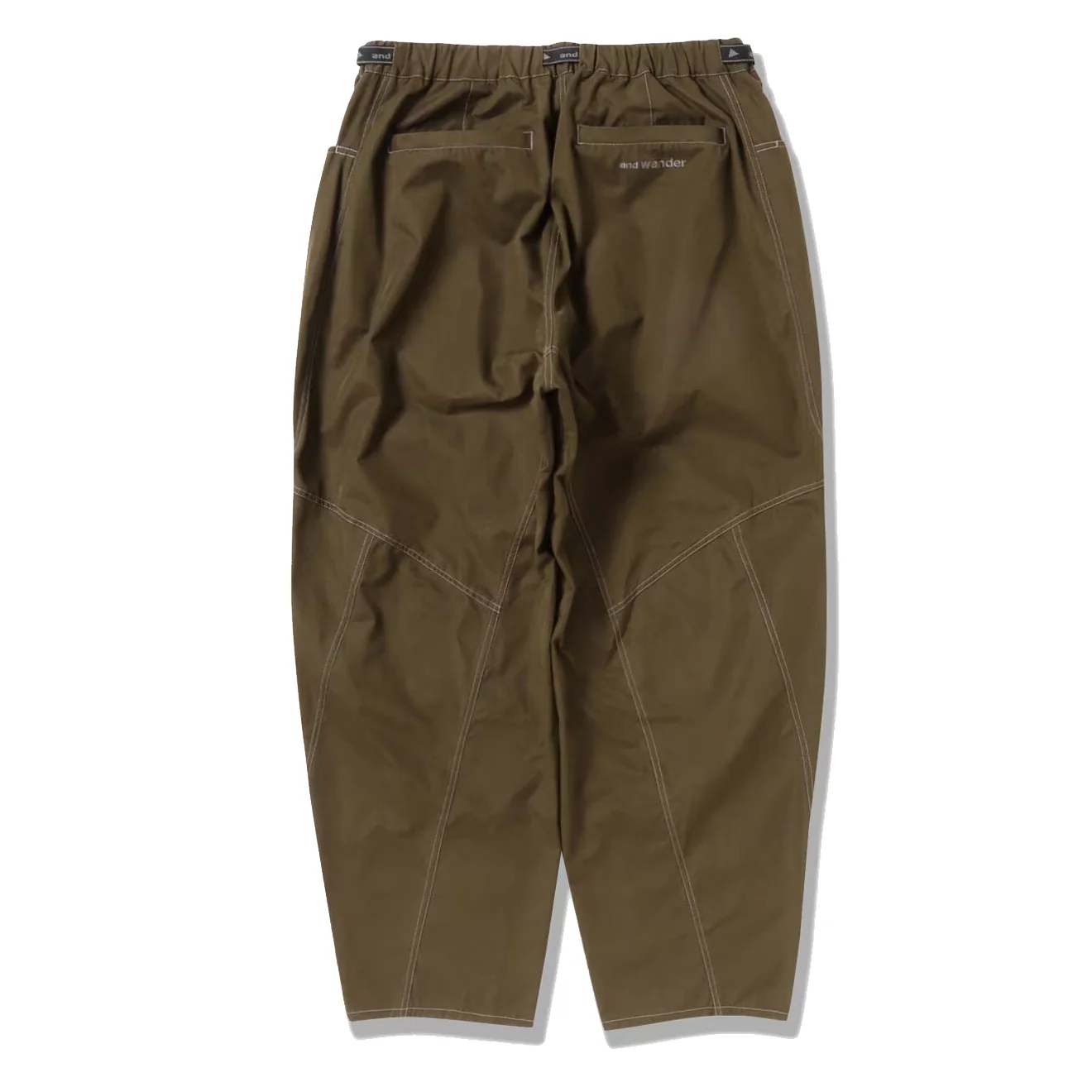 And Wander High Count Cloth Wide Pants Dark Khaki - Image 3