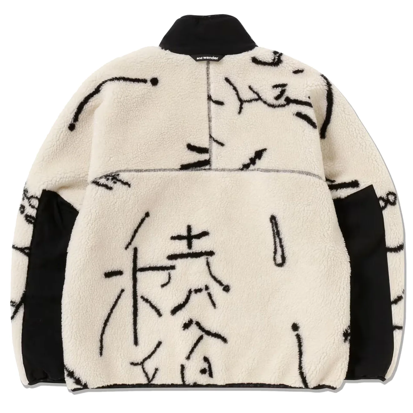 And Wander Womens Daijiro Ohara Map Key Boa Jacket Off White - Image 2