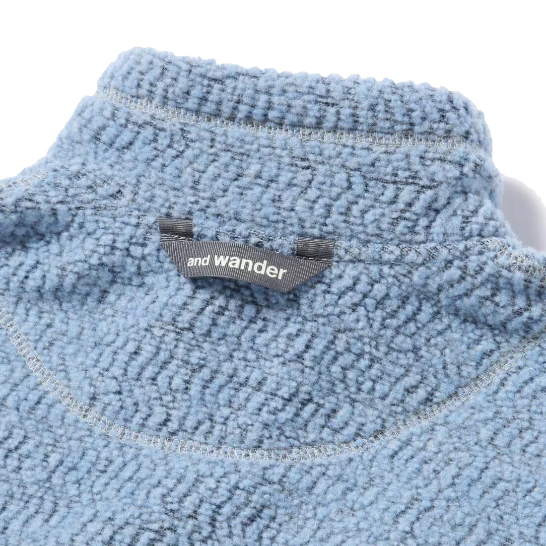 And Wander Womens Re Wool Jq Stand Zip Light Blue - Image 5