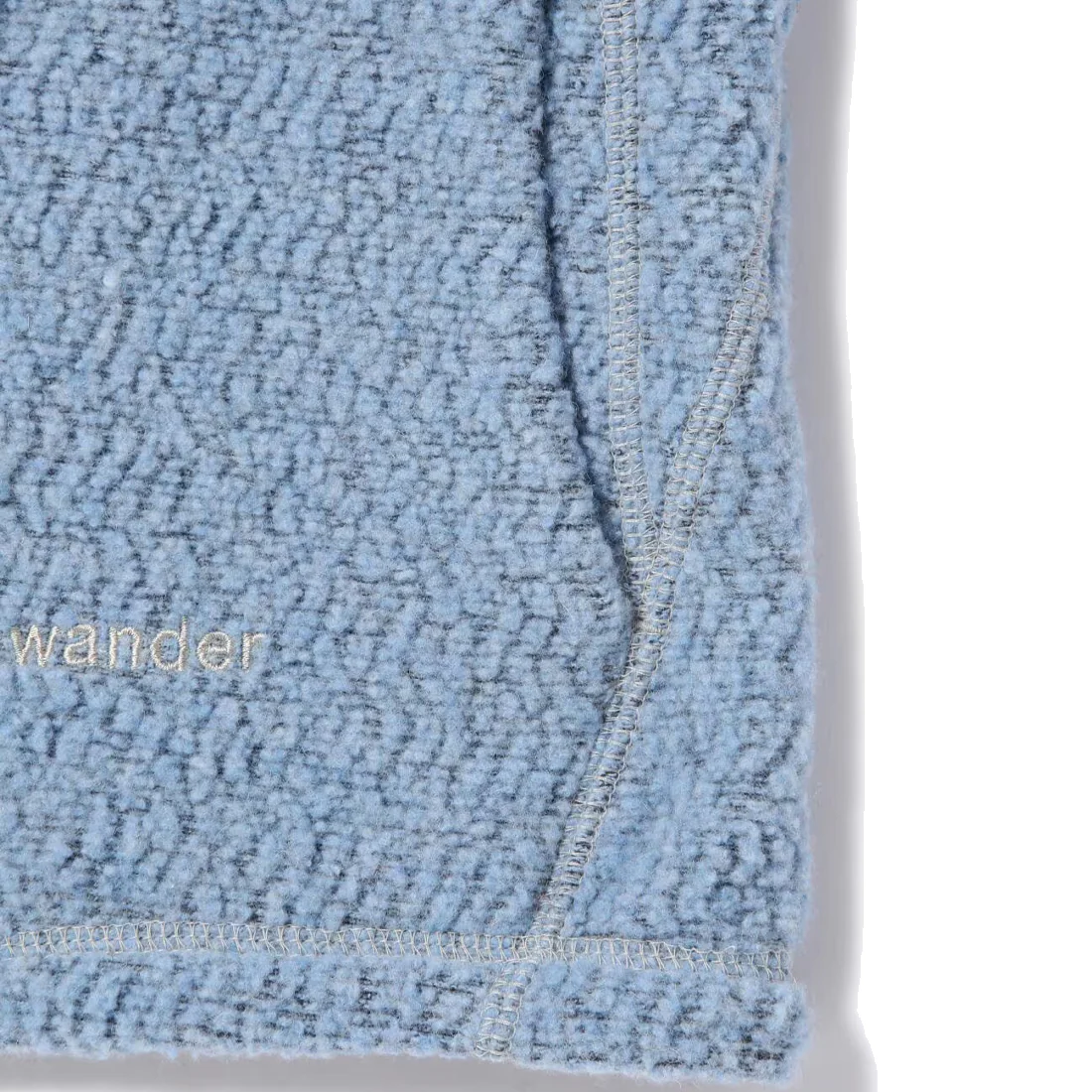 And Wander Womens Re Wool Jq Stand Zip Light Blue - Image 8