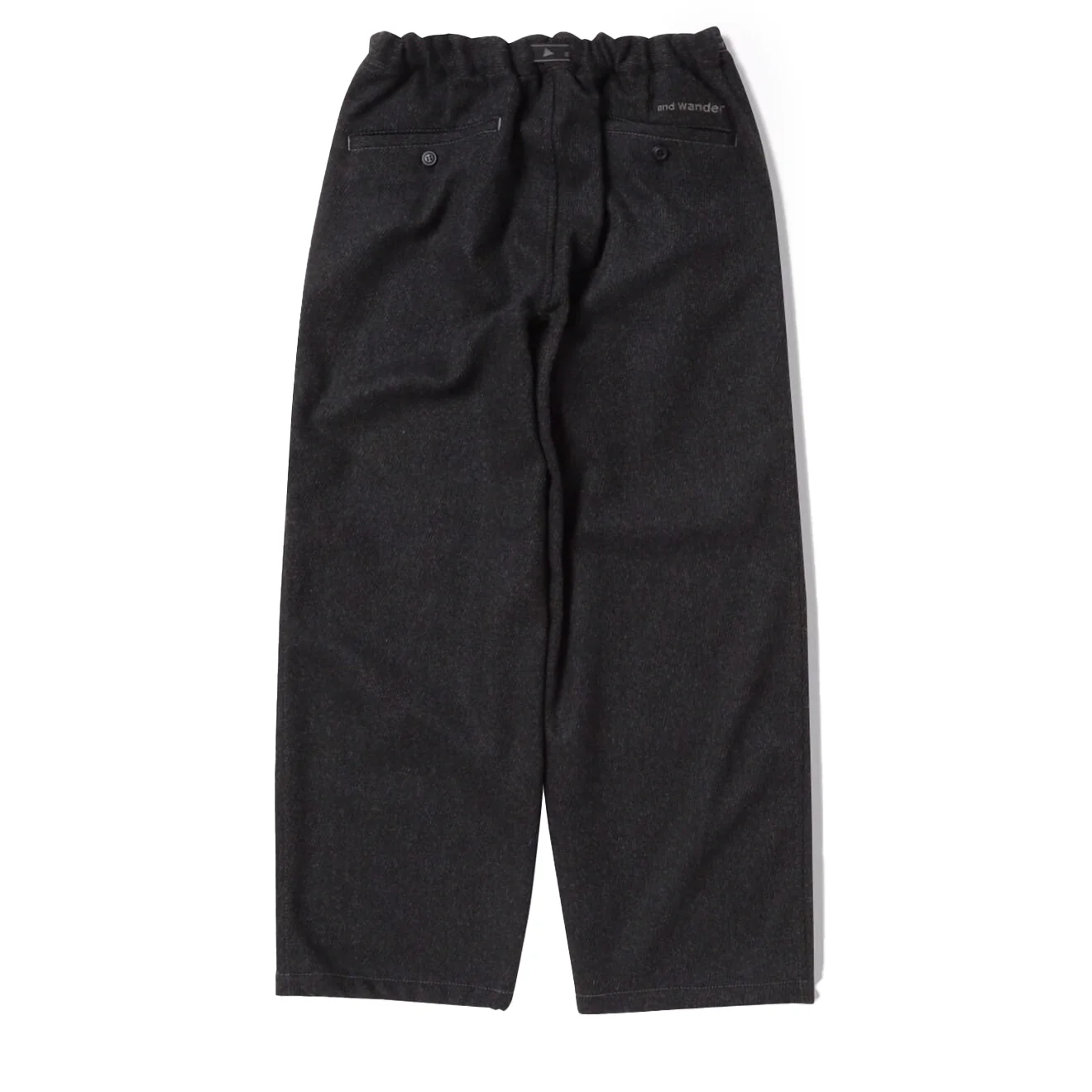 And Wander Womens Rewool Tweed Wide Pants Dark Gray - Image 2