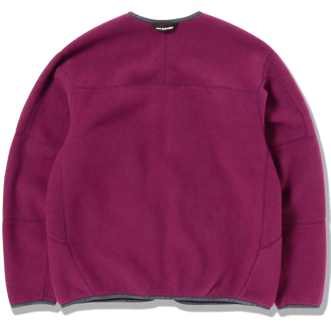 And Wander Womens Wool Fleece Cardigan Purple - Image 2