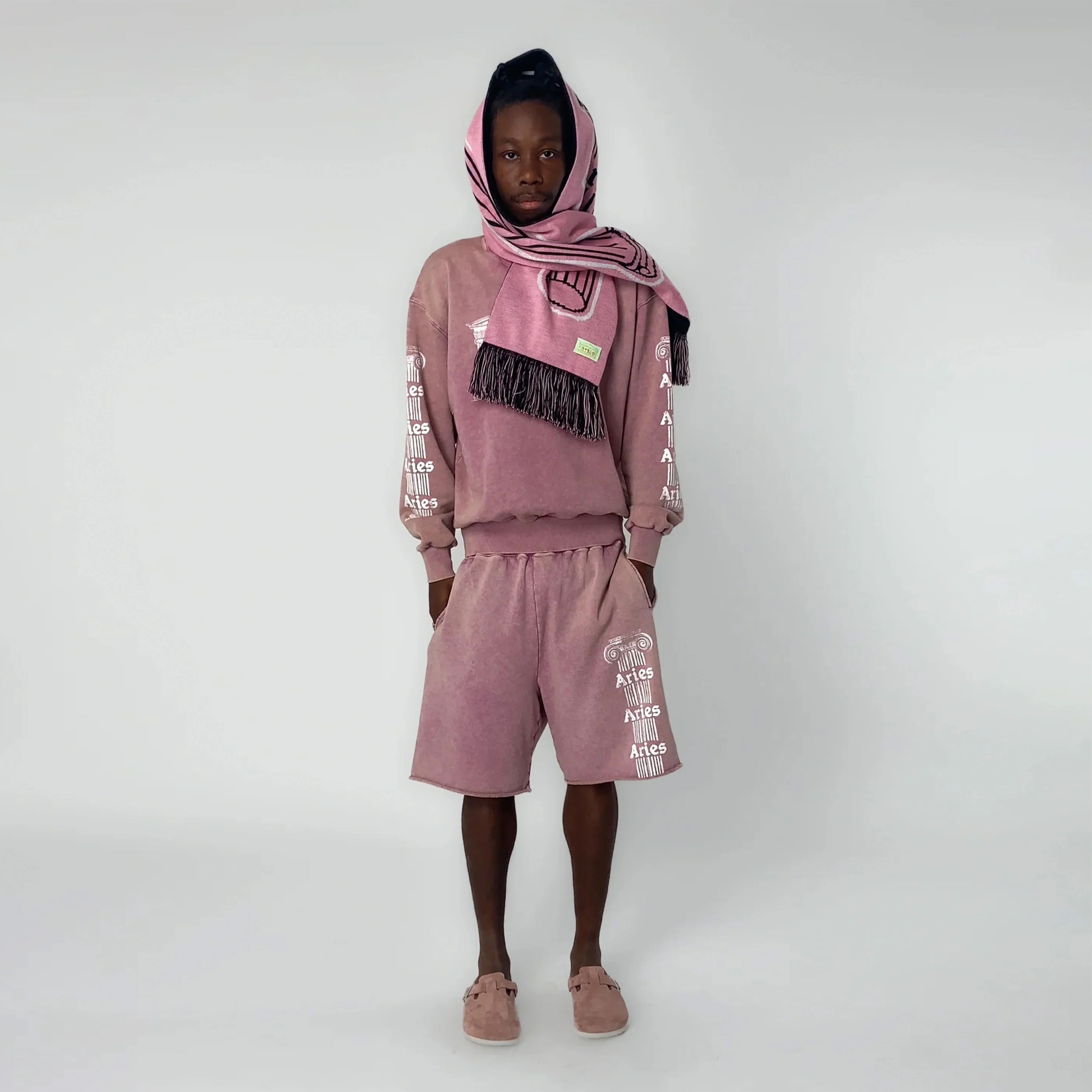 Aries Womens Aged Ancient Column Sweat Pink - Image 7