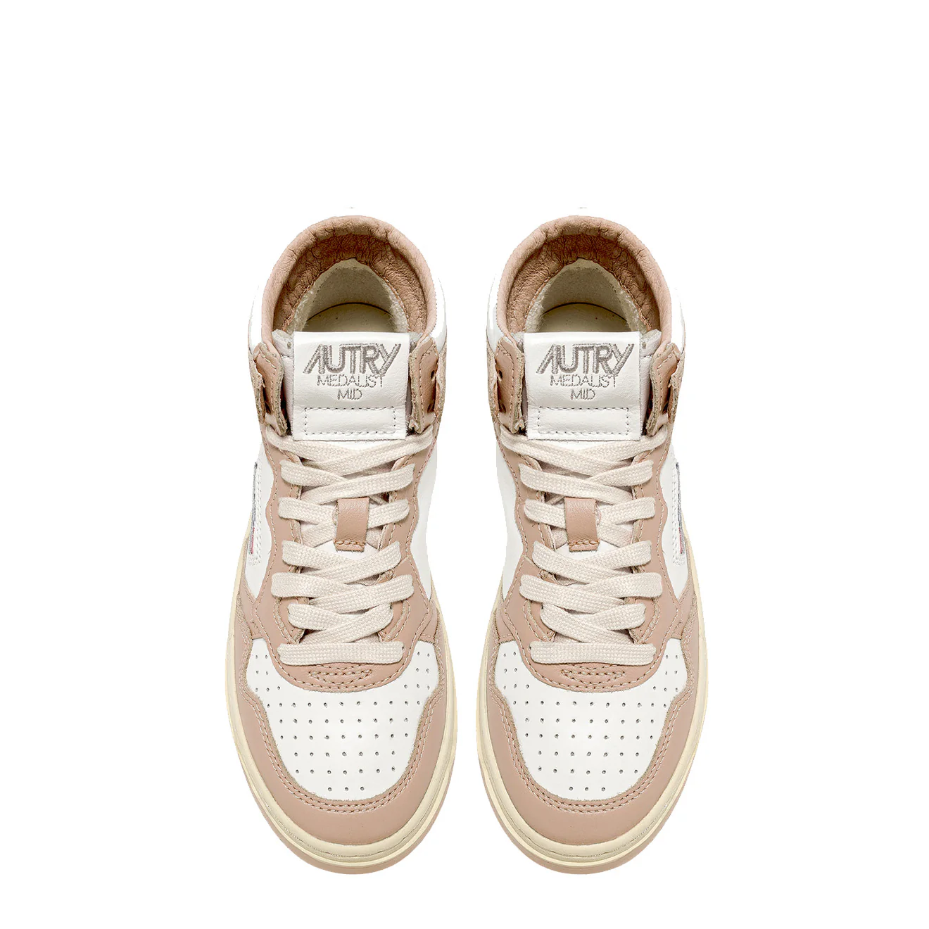 Autry Womens Medalist Mid Trainers White / Mushroom - Image 3