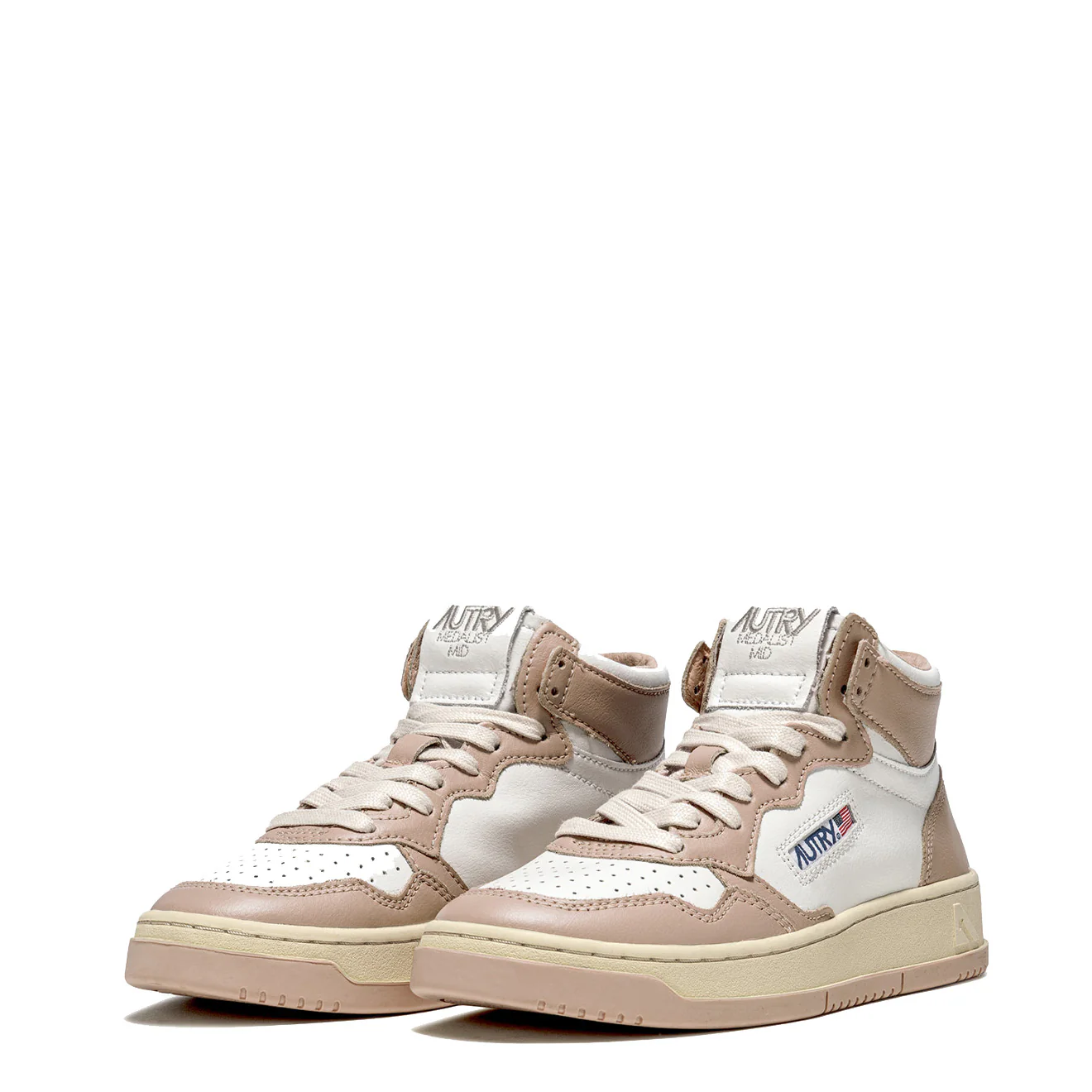 Autry Womens Medalist Mid Trainers White / Mushroom - Image 6