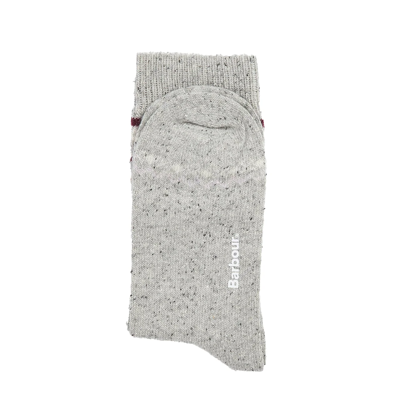 Barbour Anaise Fair Isle Sock Light Grey/Cabernet - Image 2