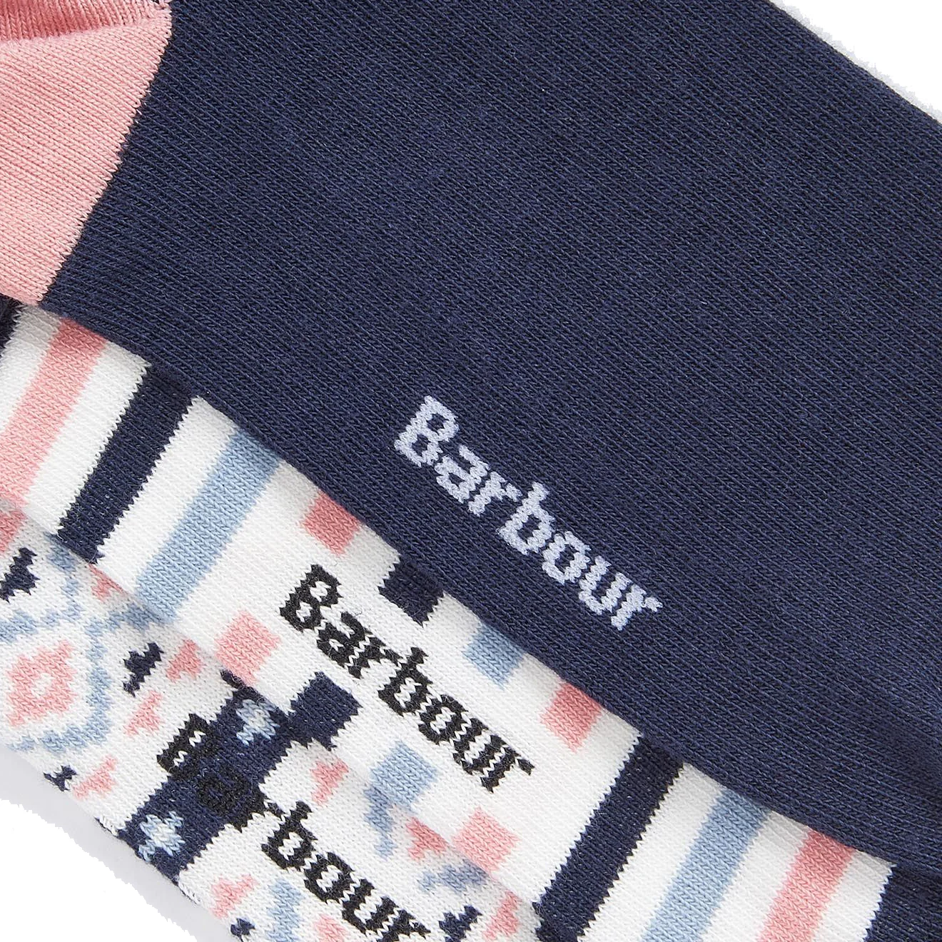 Barbour Claudia Fair Isle Sock Gift Set Pink/Navy - Image 2