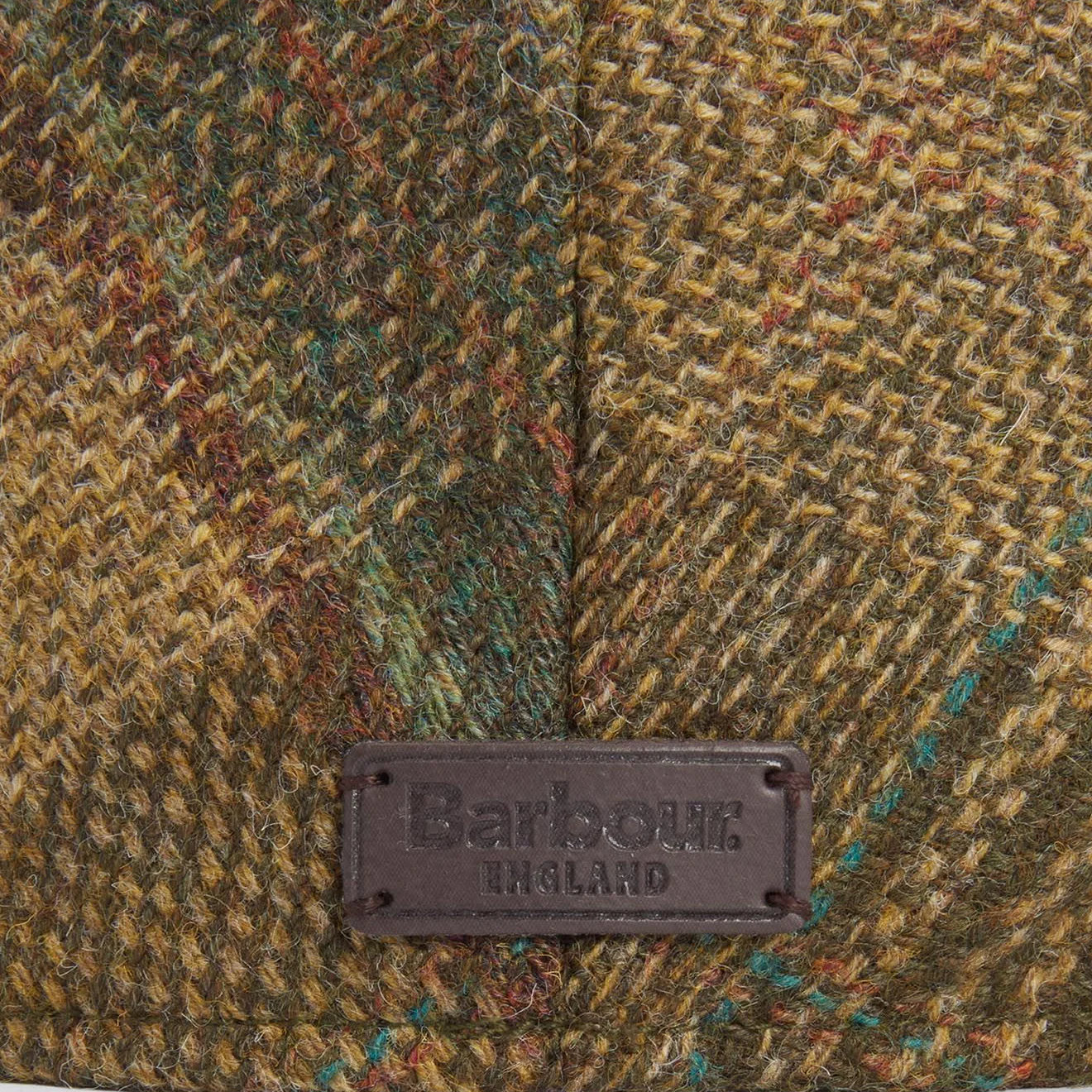 Barbour Deveron Tweed Flat Cap Green Mix - Image 2