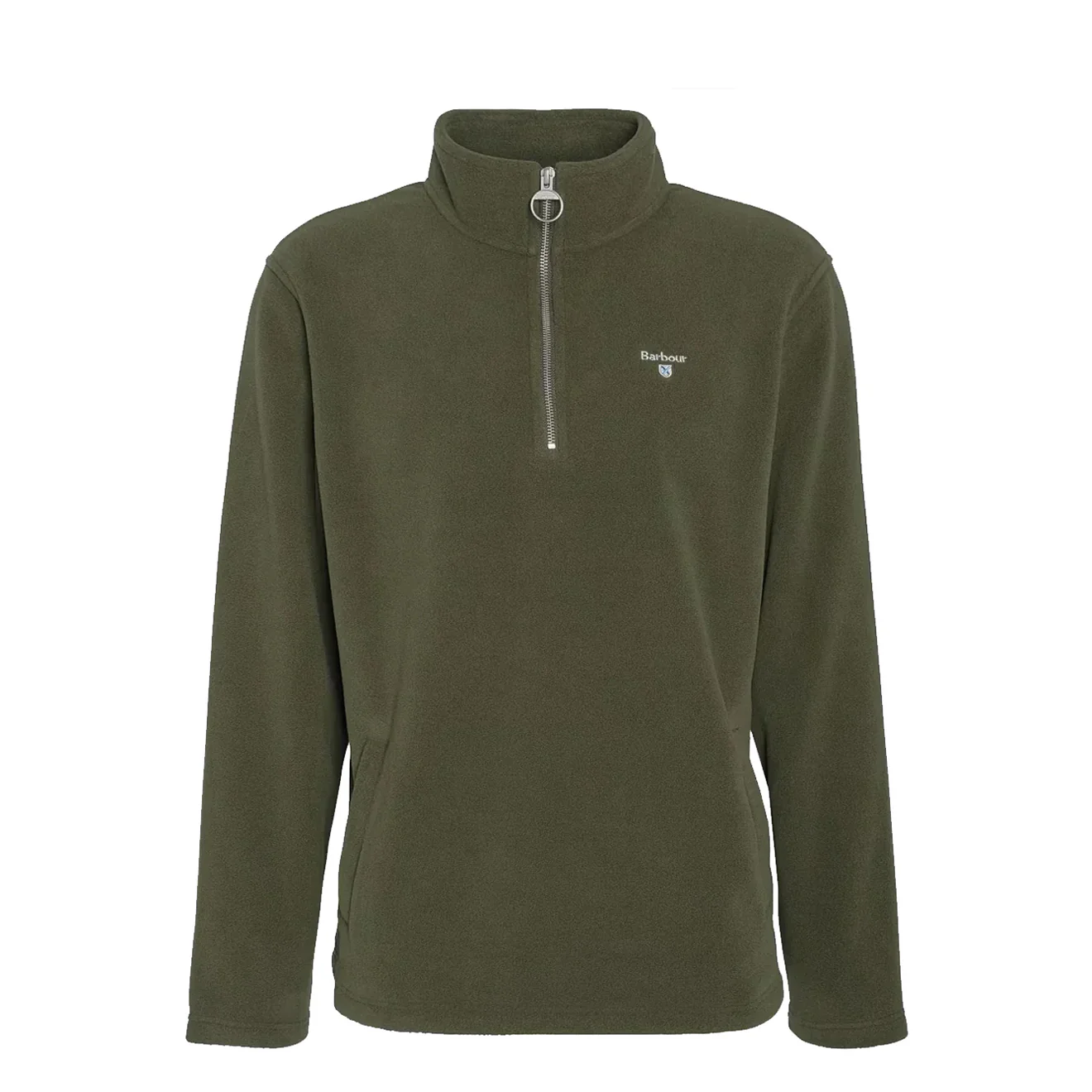 Barbour Essentials Half Zip Fleece Mid Olive