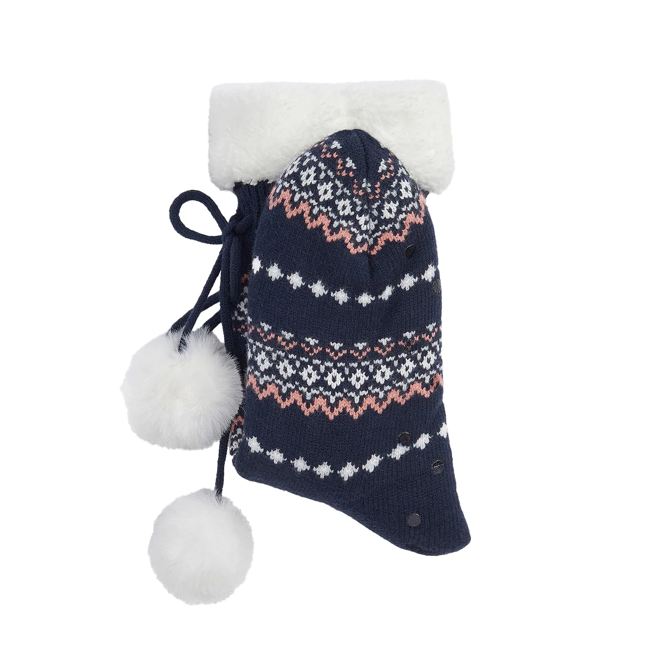Barbour Fair Isle Lounge Socks Pink/Navy - Image 2