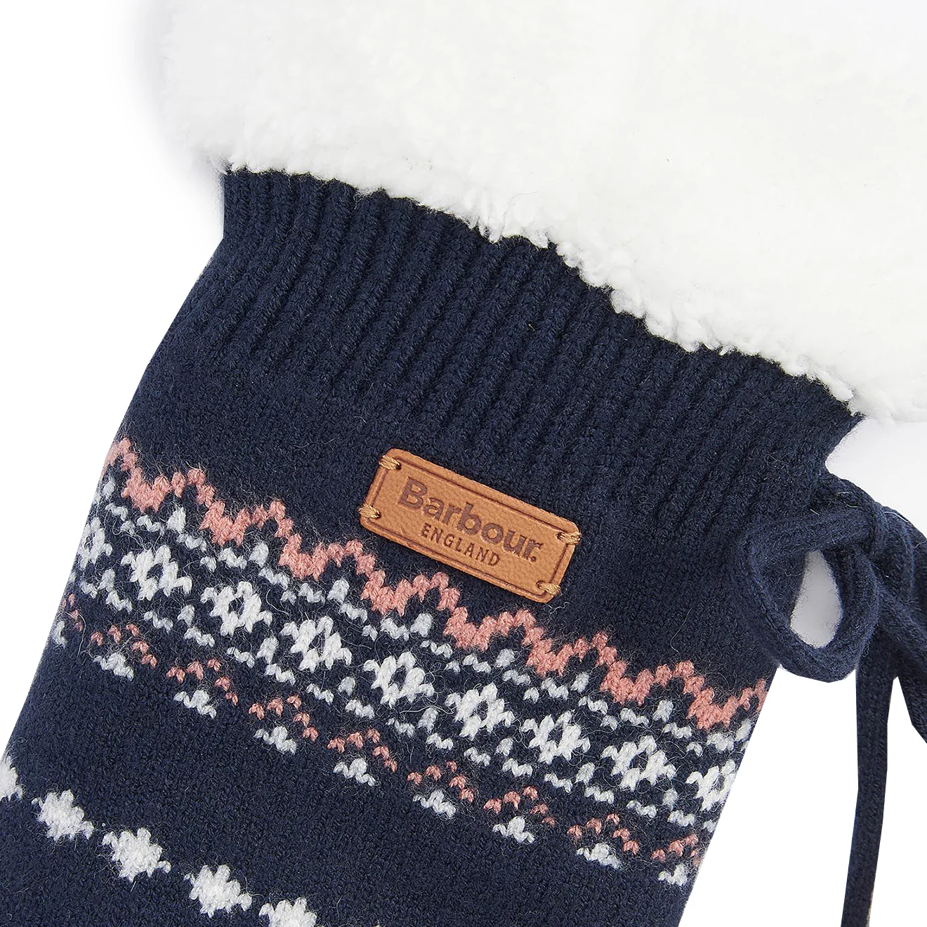 Barbour Fair Isle Lounge Socks Pink/Navy - Image 4