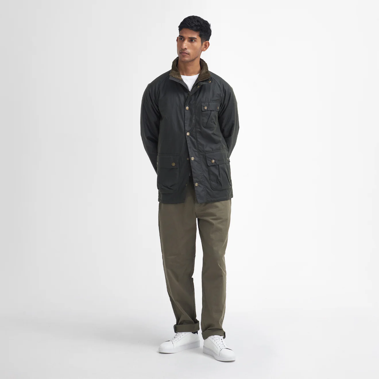 Barbour Hornsea Wax Jacket Fern - Image 4