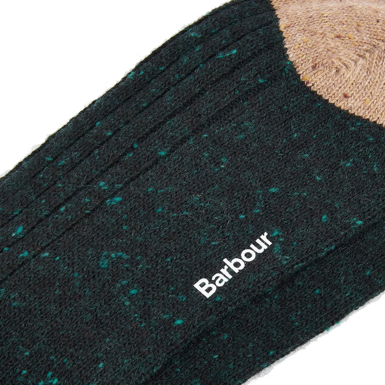 Barbour Houghton Socks Evergreen/Sandstone - Image 2