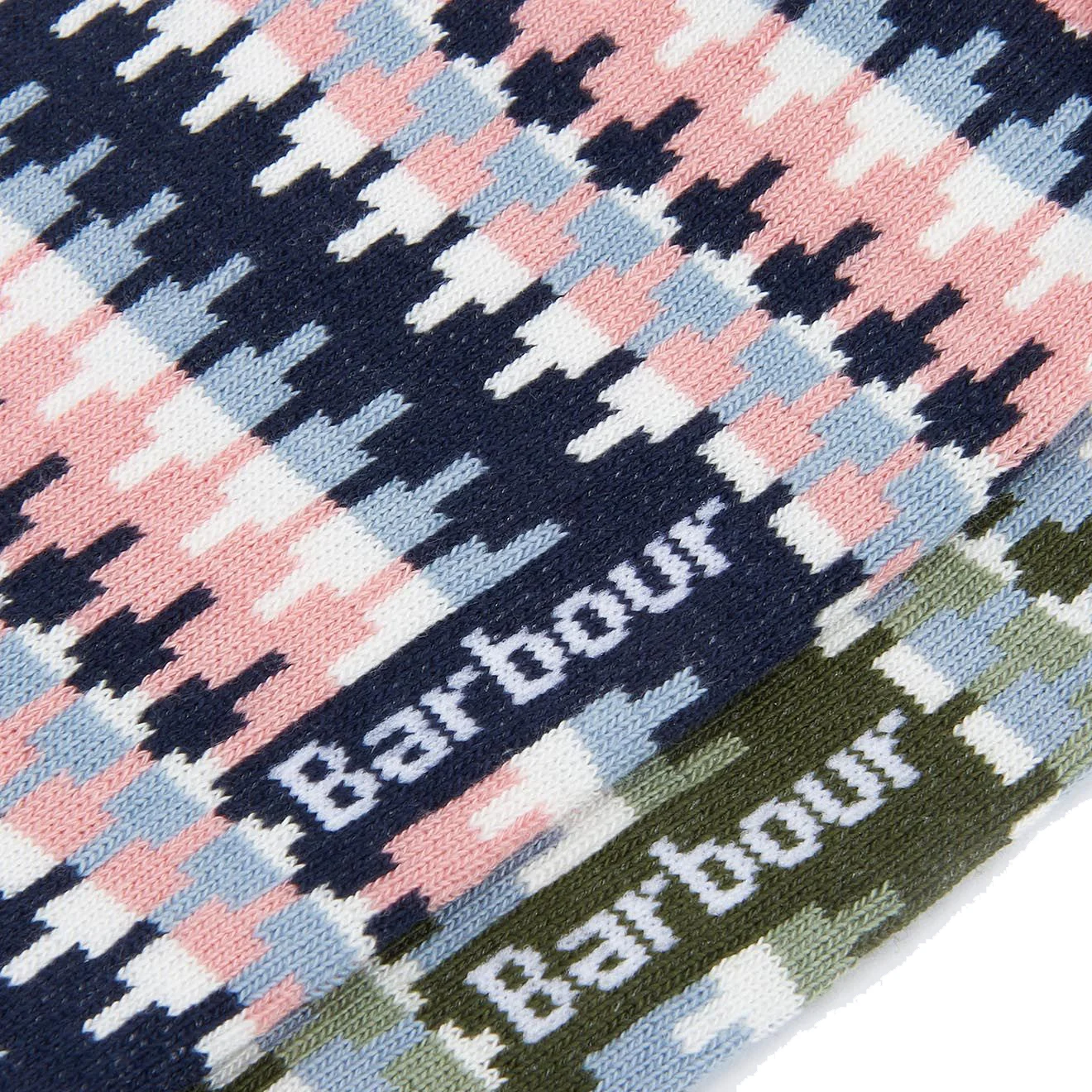 Barbour Louise Fair Isle Sock 2 Pack Set Pink/Loden - Image 2
