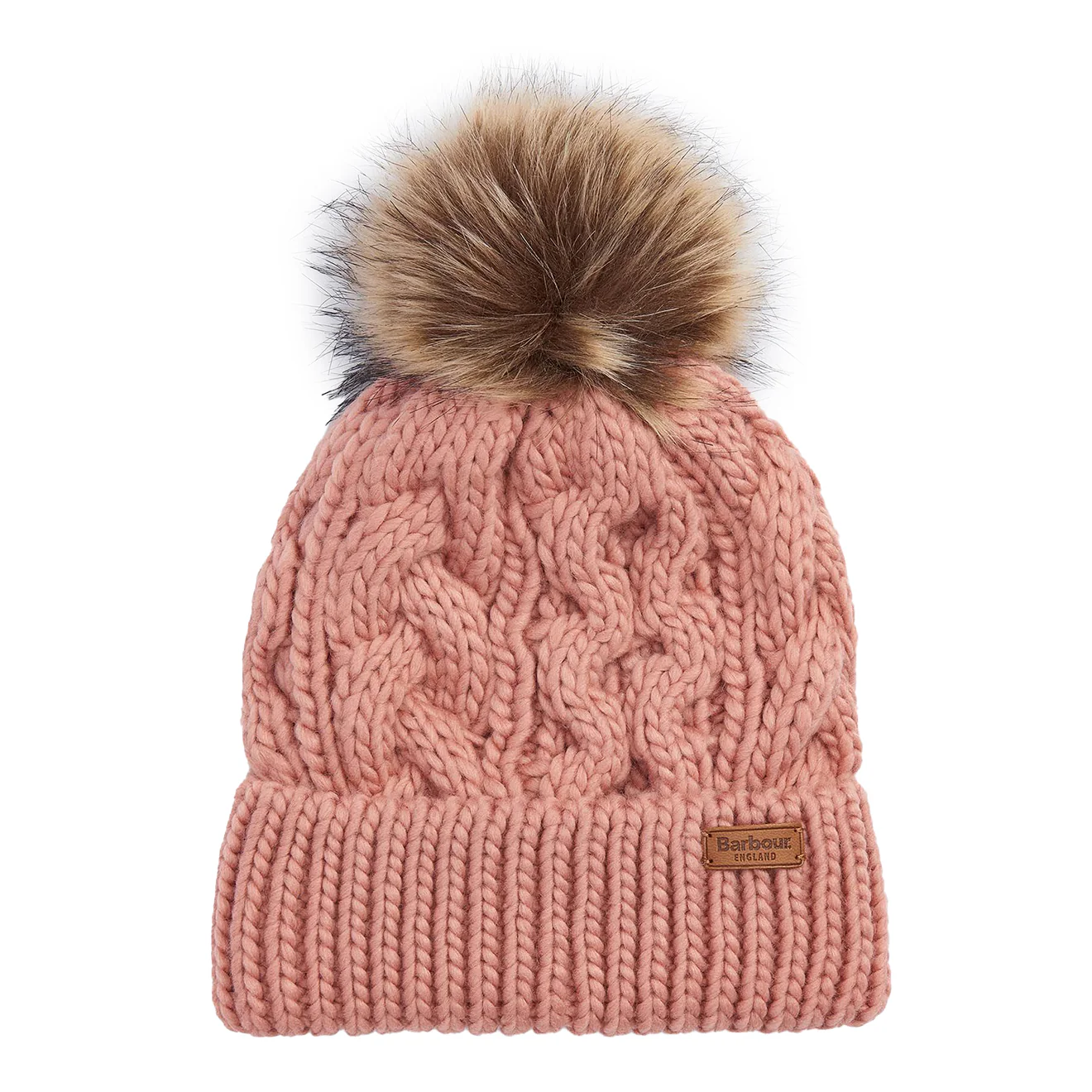Barbour Penshaw Beanie Hat Pink Rust