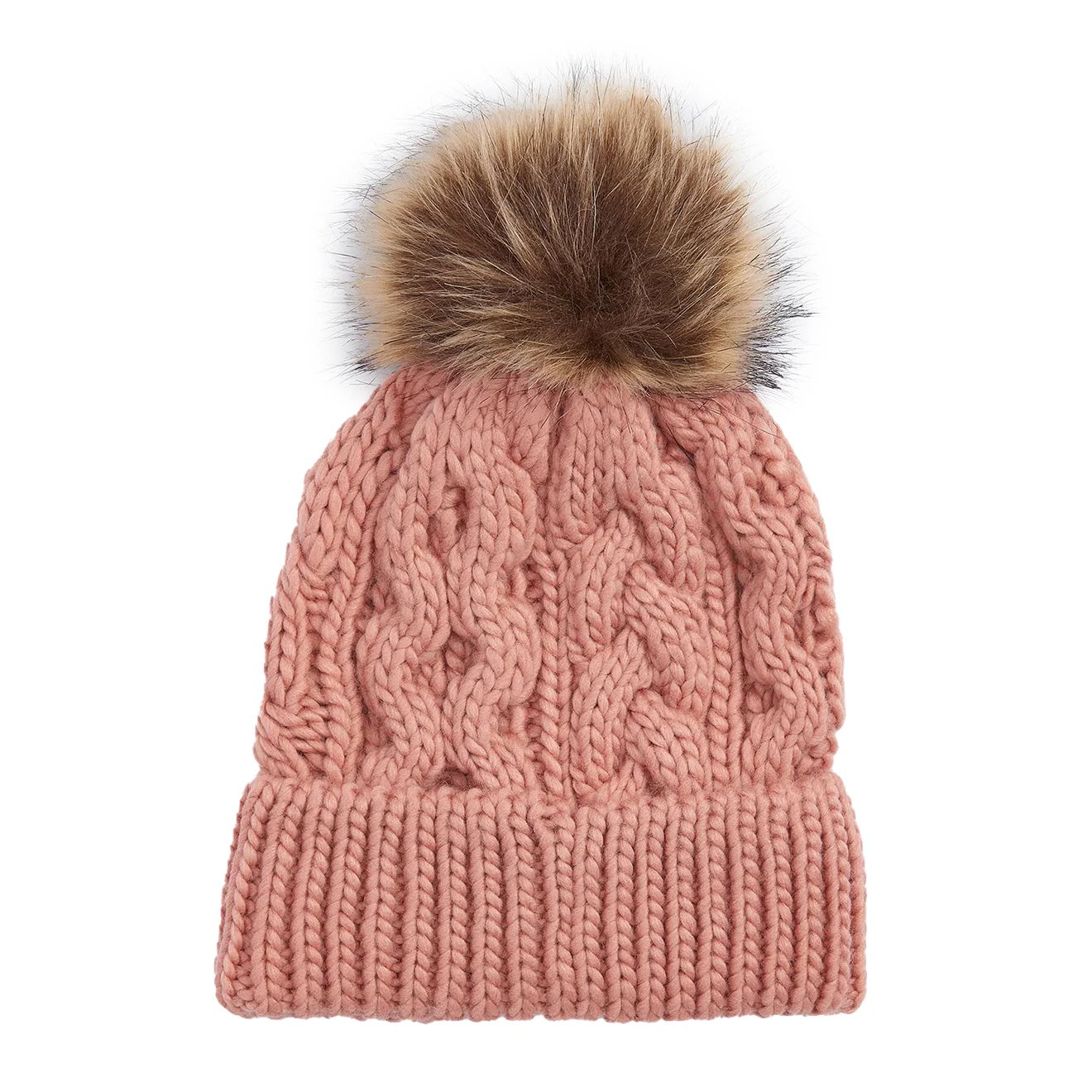 Barbour Penshaw Beanie Hat Pink Rust - Image 2