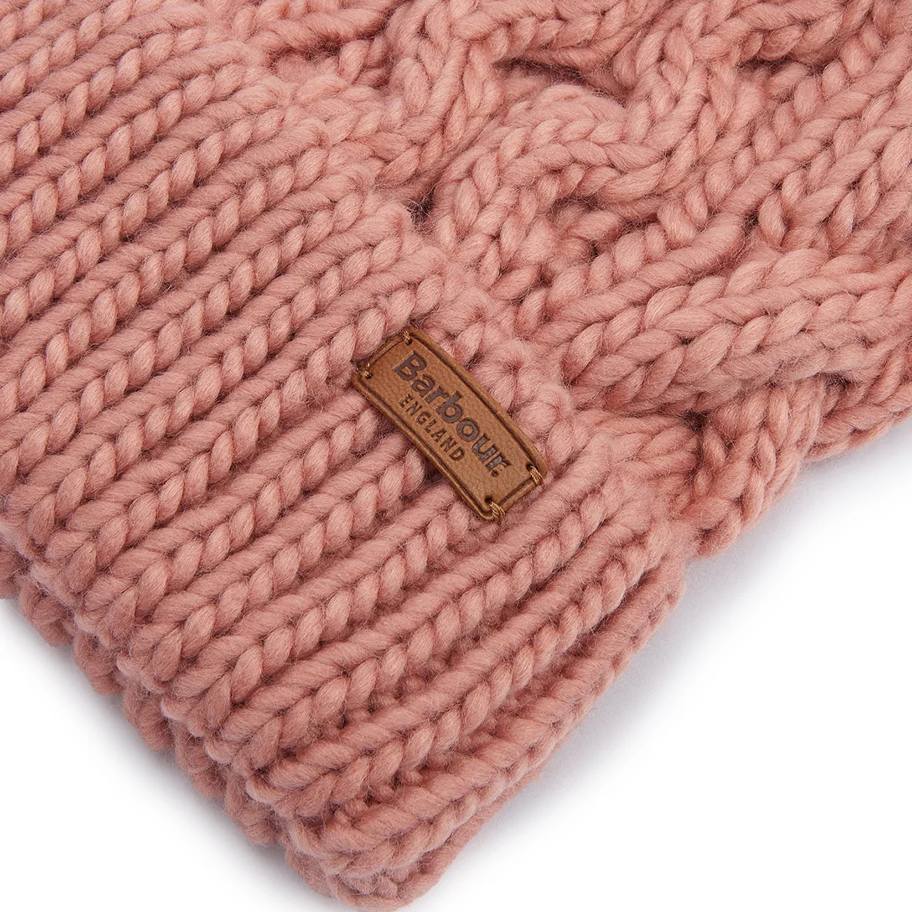 Barbour Penshaw Beanie Hat Pink Rust - Image 3