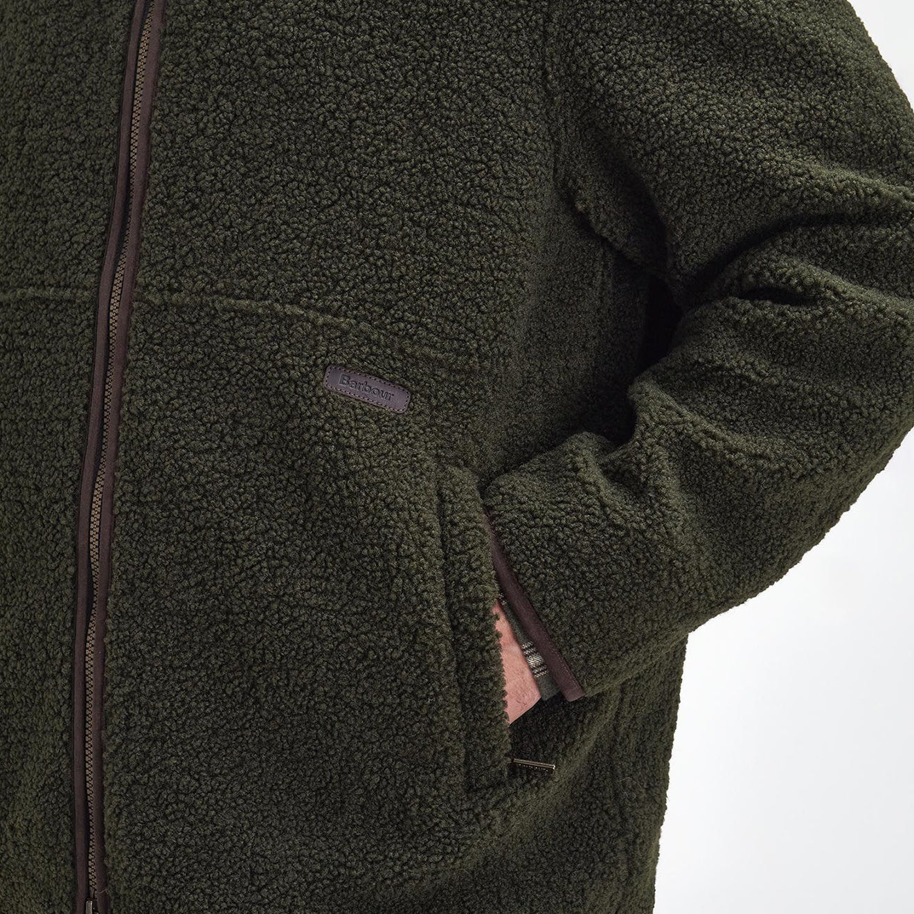 Barbour Rydal Fleece Jacket Olive - Image 2