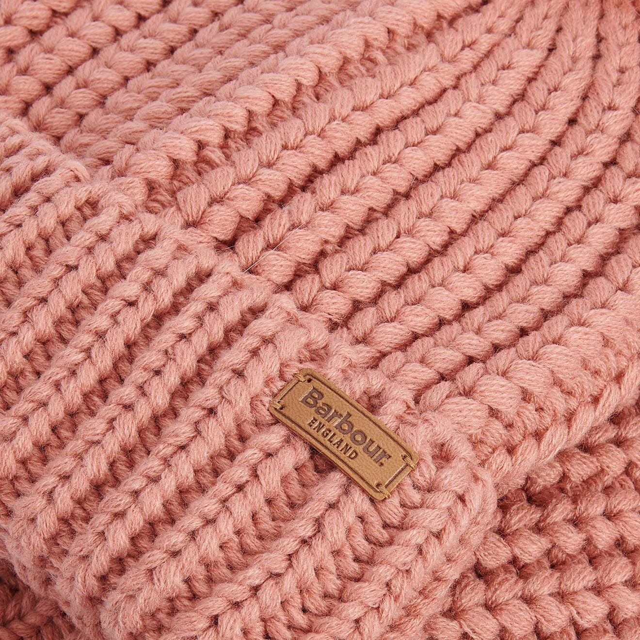 Barbour Saltburn Beanie & Scarf Gift Set Pink Rust - Image 3