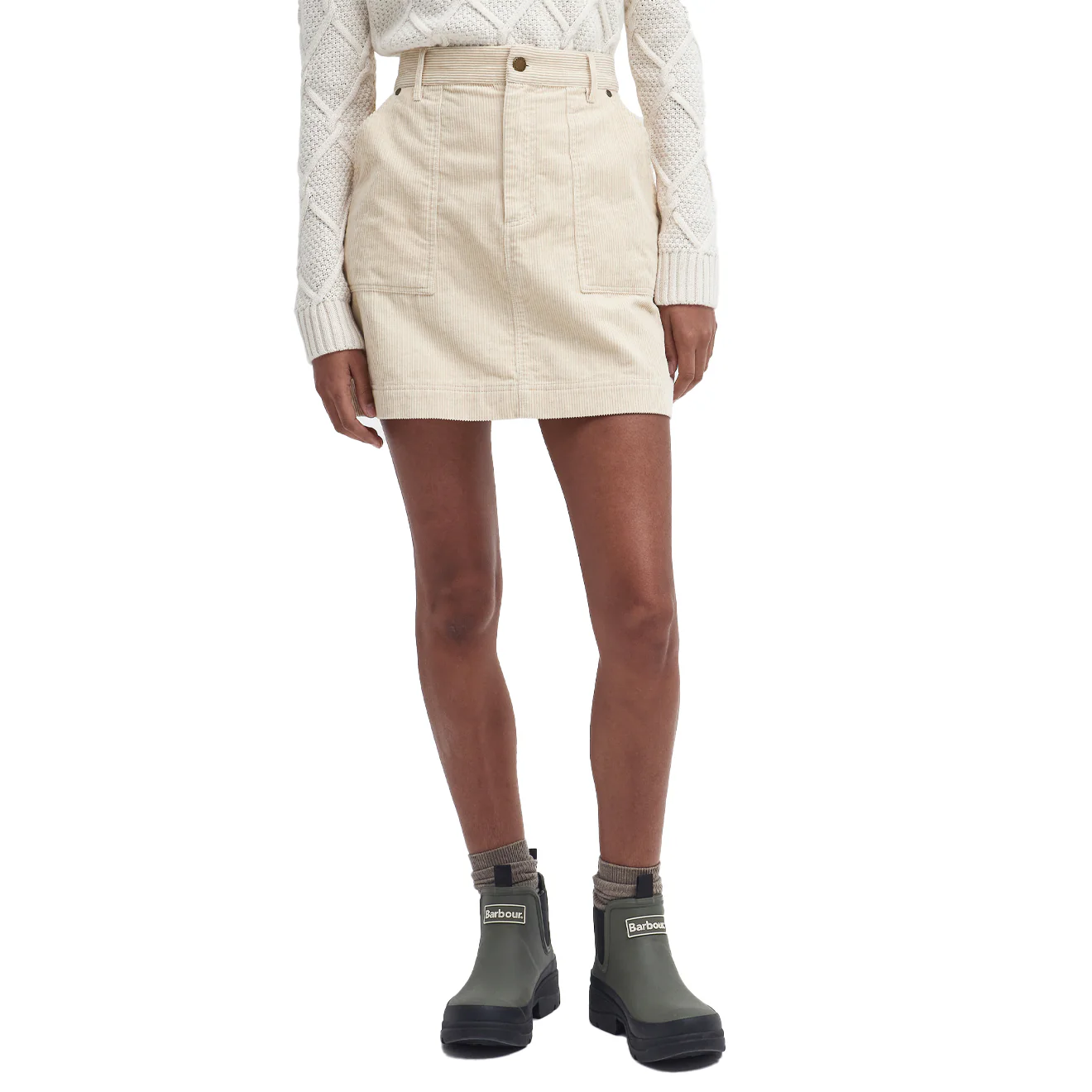 Barbour Womens Anya Mini Skirt White Pepper - Image 3