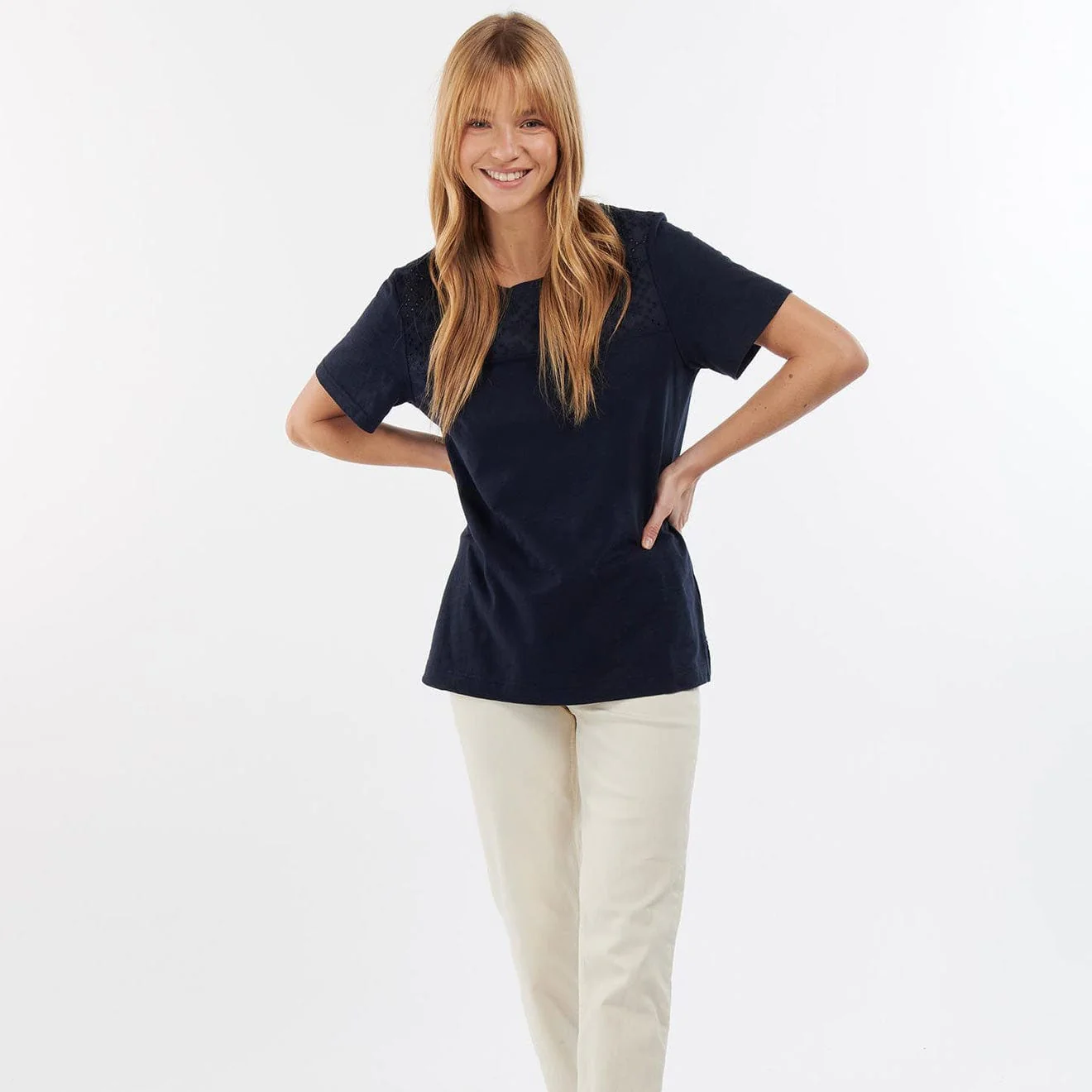 Barbour Womens Barmouth Top Navy - Image 4