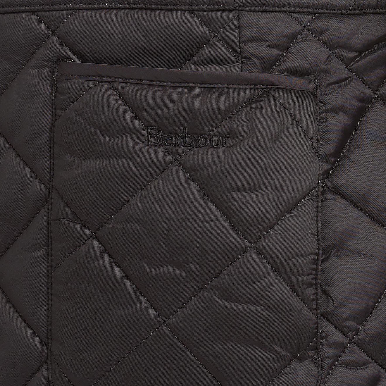 Barbour Womens Deveron Quilted Jacket Black / Olive - Image 2