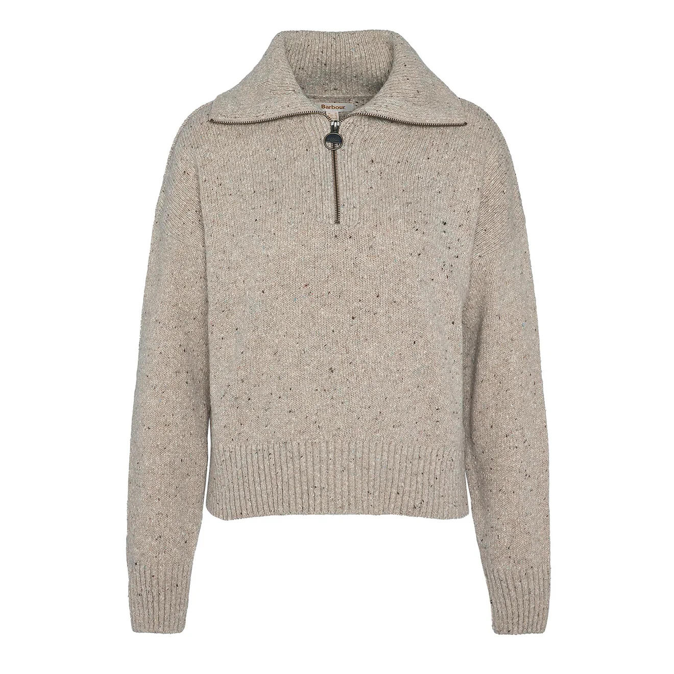 Barbour Womens Lavensdale Half Zip Knitted Jumper Oatmeal