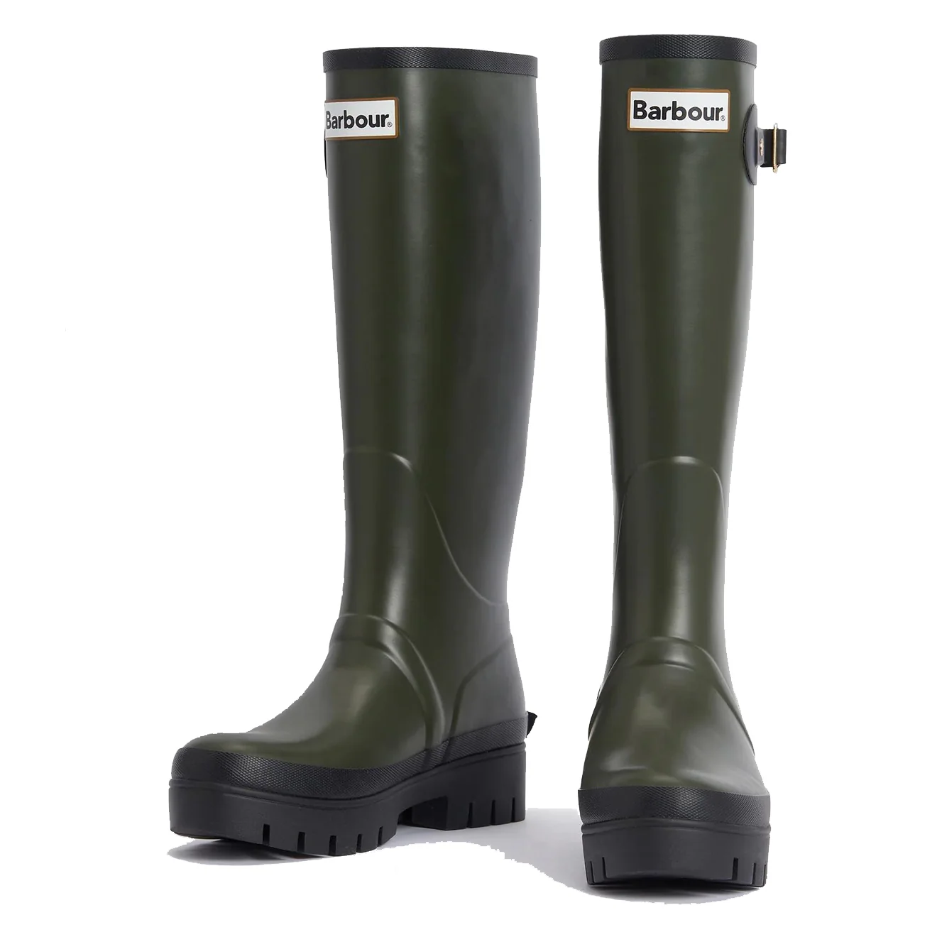 Barbour Womens Snowdon Tall Welly Olive/Black - Image 4
