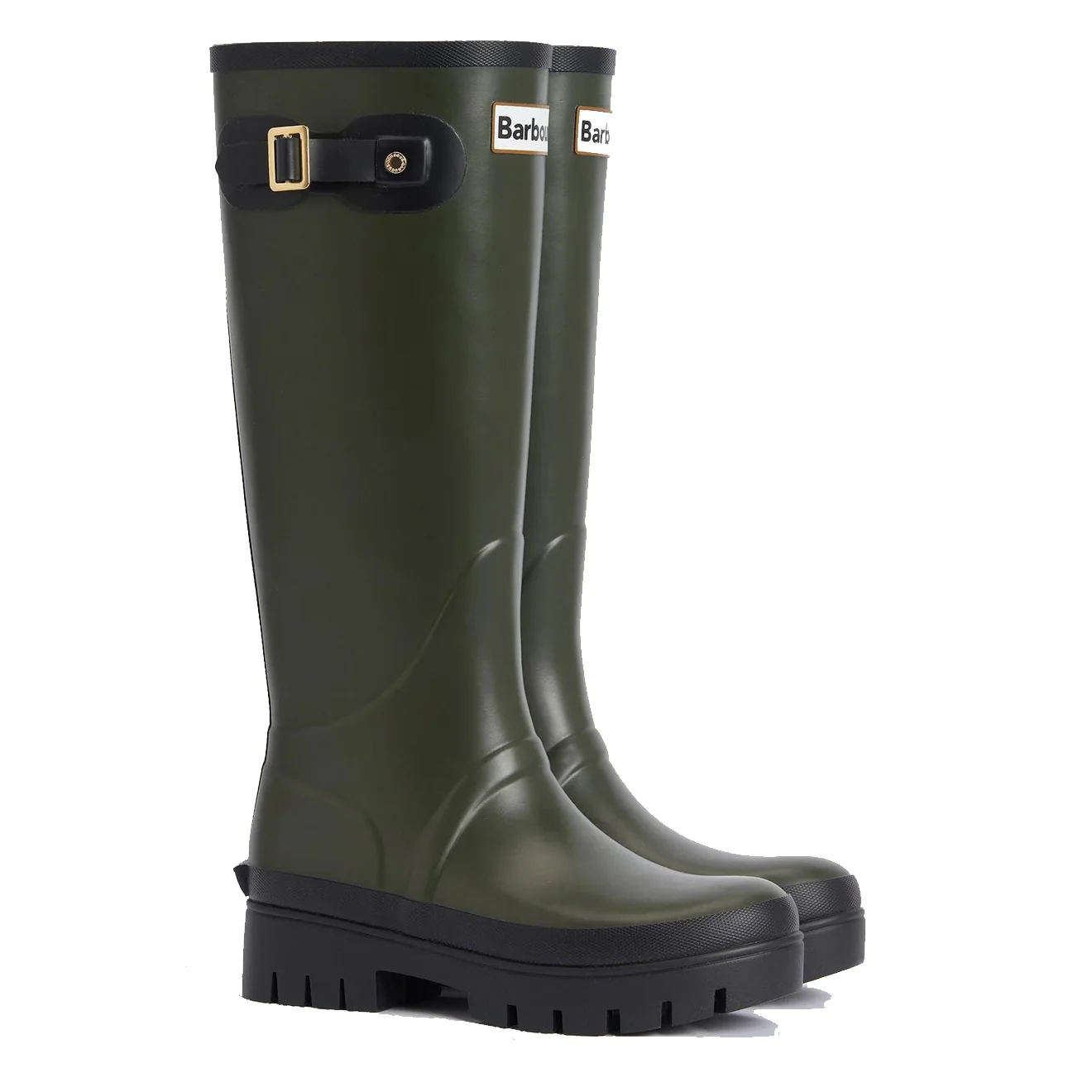 Barbour Womens Snowdon Tall Welly Olive/Black - Image 5