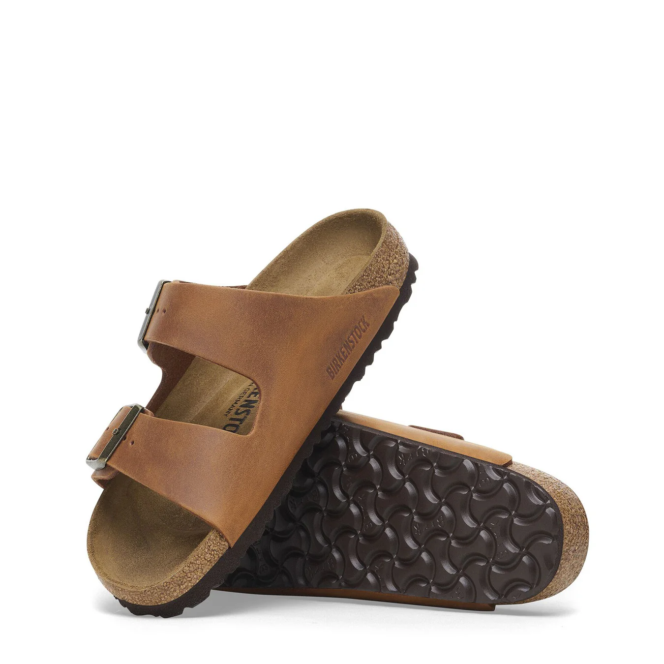 Birkenstock Womens Arizona Oiled Leather Narrow Sandal Cognac - Image 4