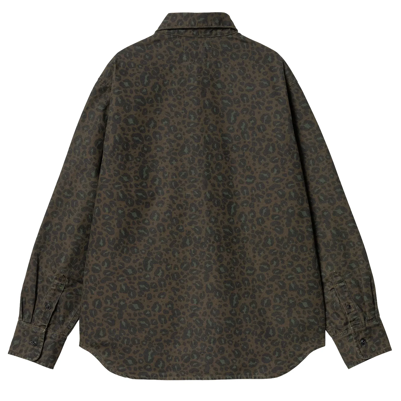 Carhartt WIP Womens L/S Leo Shirt Camo Leo Tamarind / Office Green Garment Dyed - Image 2