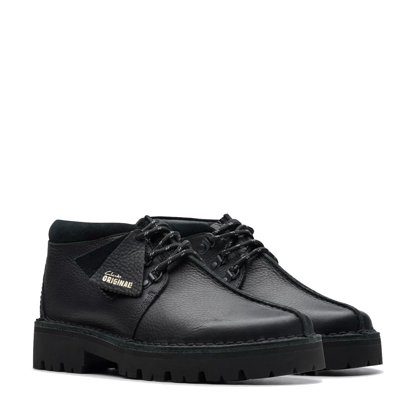 Clarks Originals Trek Hike Shoe Black Leather - Image 3