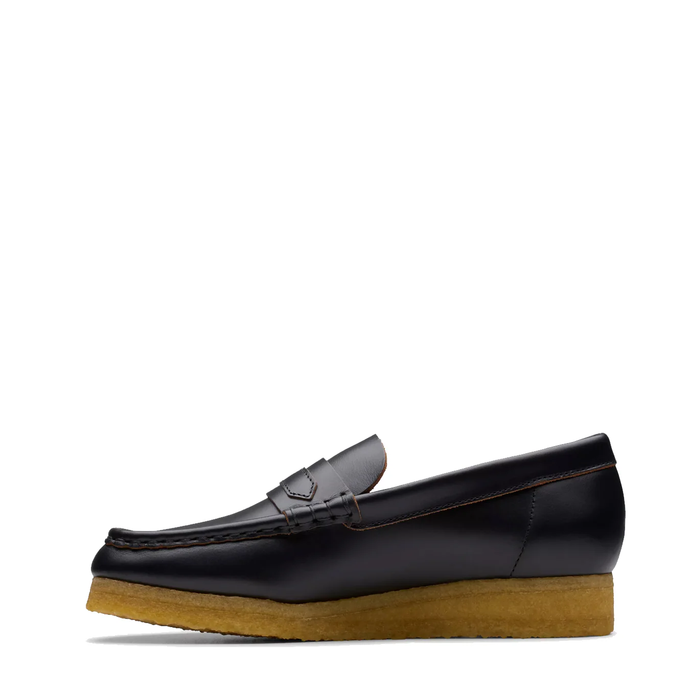 Clarks Originals Womens Wallabee Loafer Black Smooth Leather - Image 2