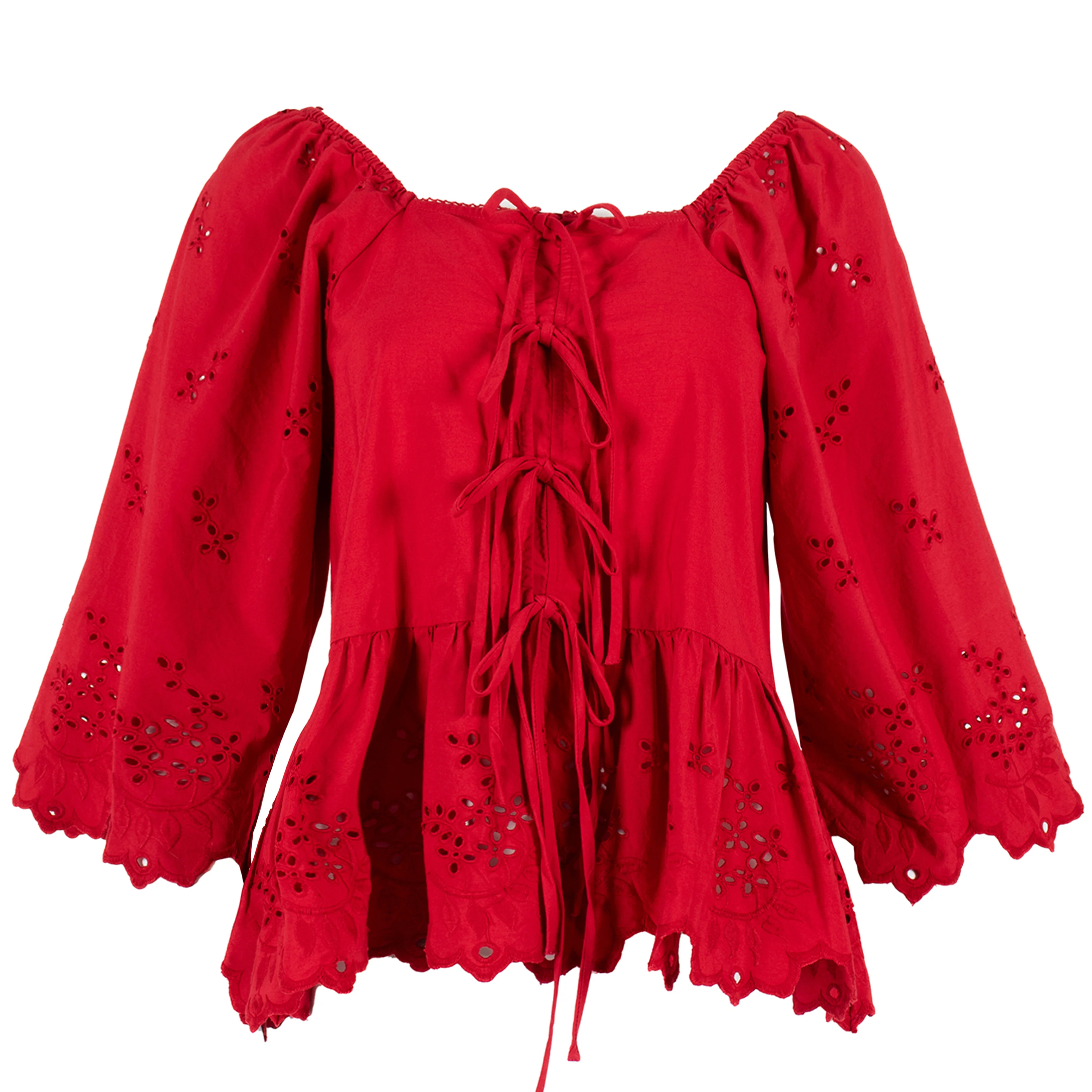 Damson Madder Lana Blouse Red Broderie -
