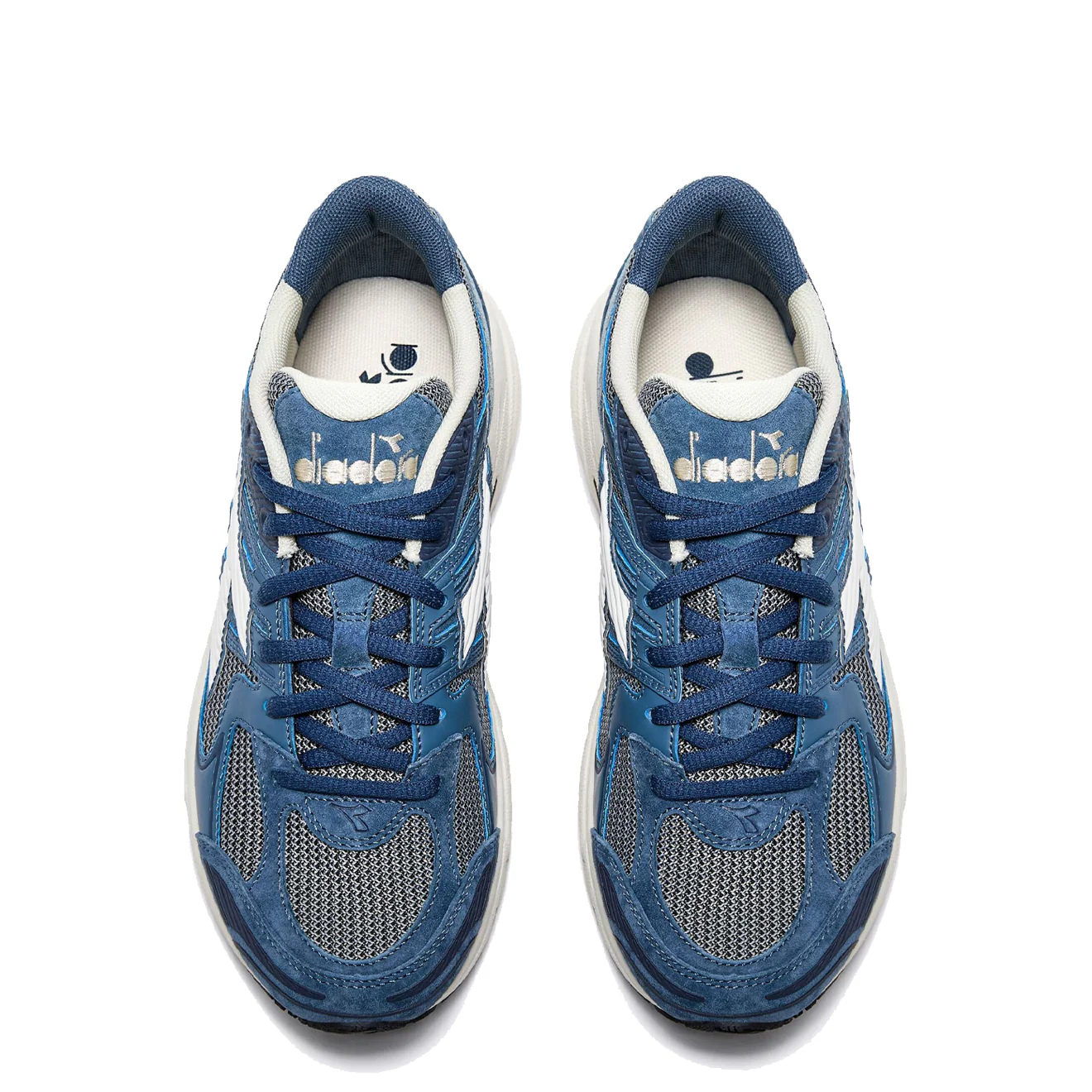 Diadora Mythos Star Pigskin Trainer Blue Dark Denim - Image 2