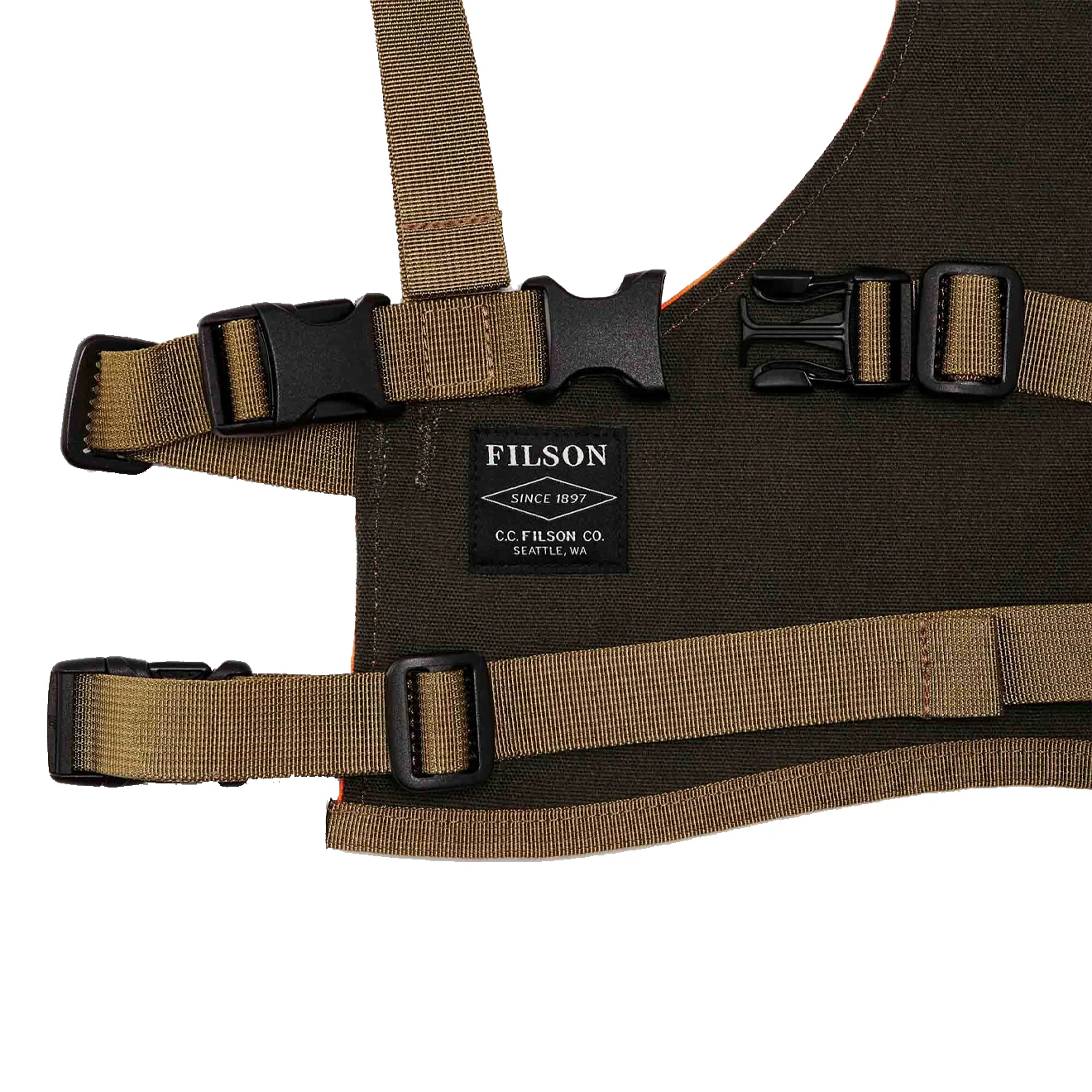 Filson Dog Chest Protector Blaze Orange - Image 3