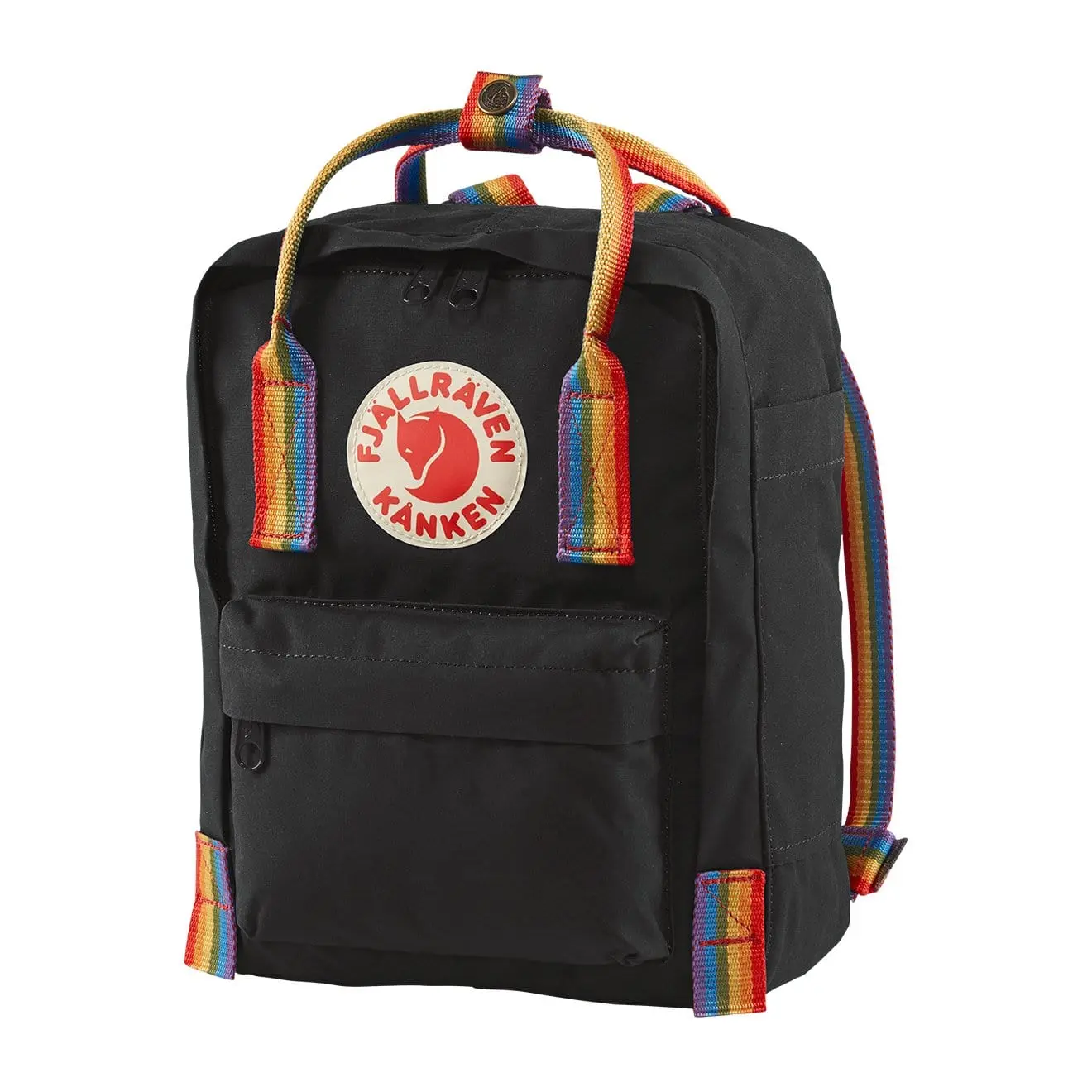 Fjallraven Kanken Rainbow Mini Black Rainbow Pattern - Image 2