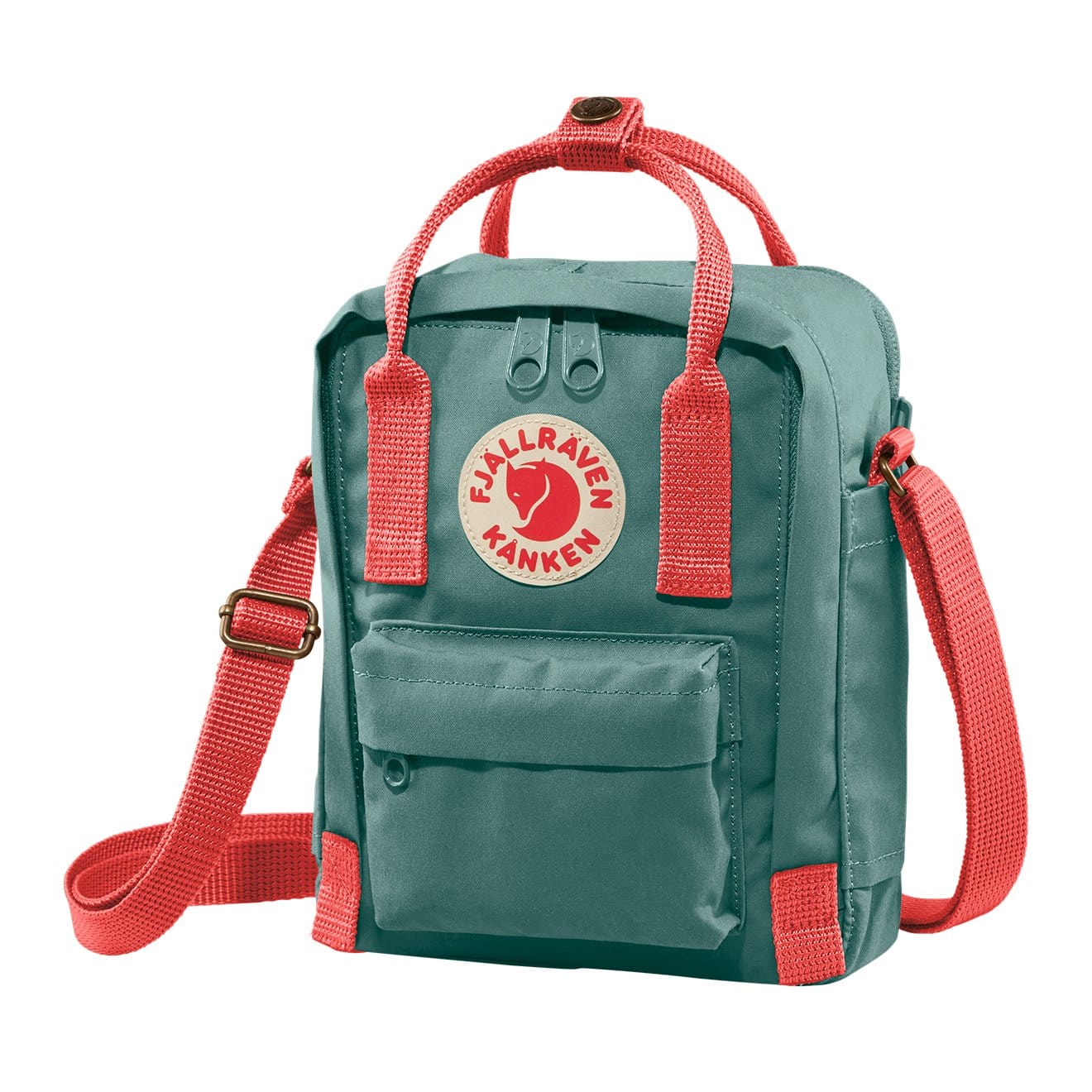 Fjallraven Kanken Sling Cross Body Bag Frost Green / Peach Pink - Image 3