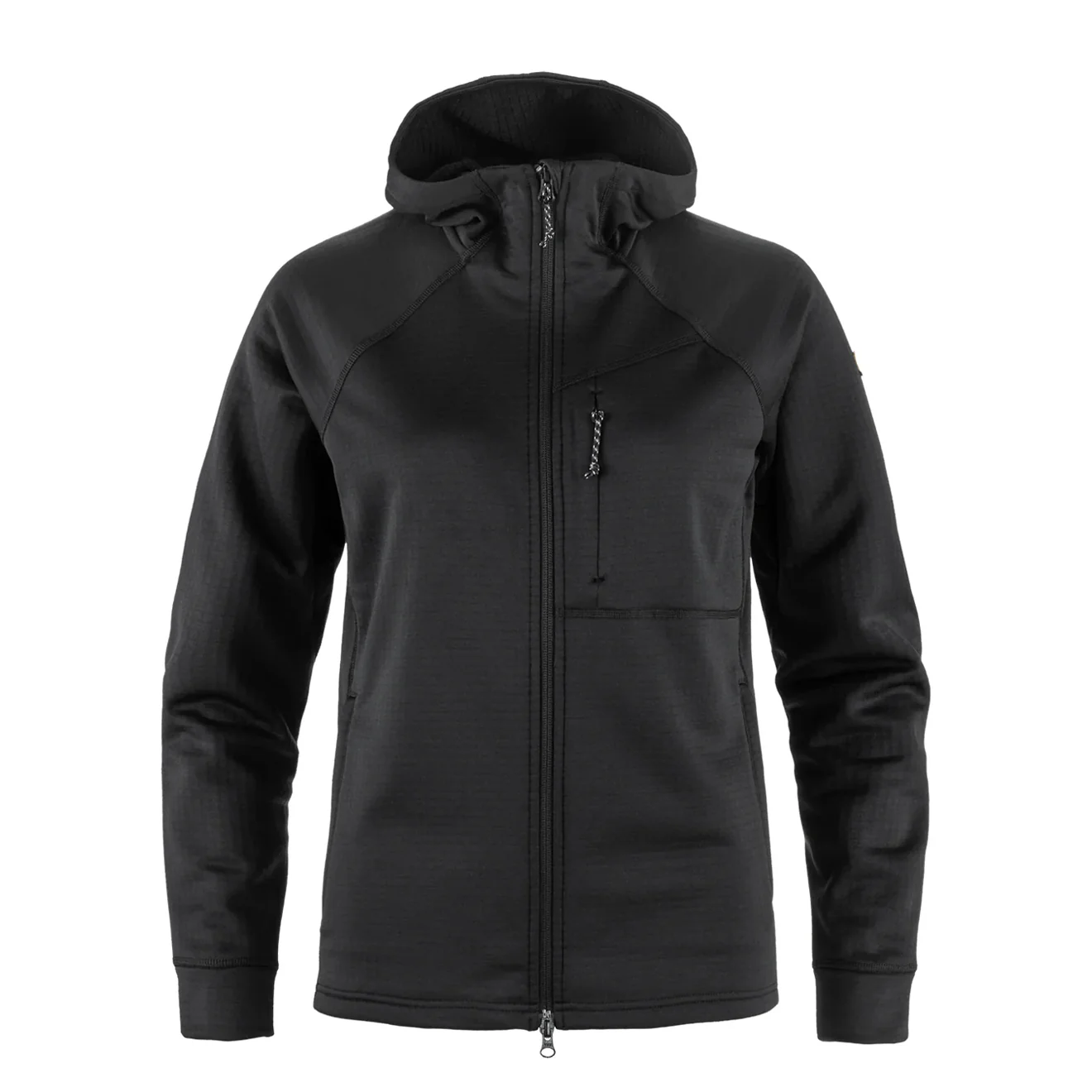 Fjallraven Womens Abisko Grid Fleece Hoodie Black