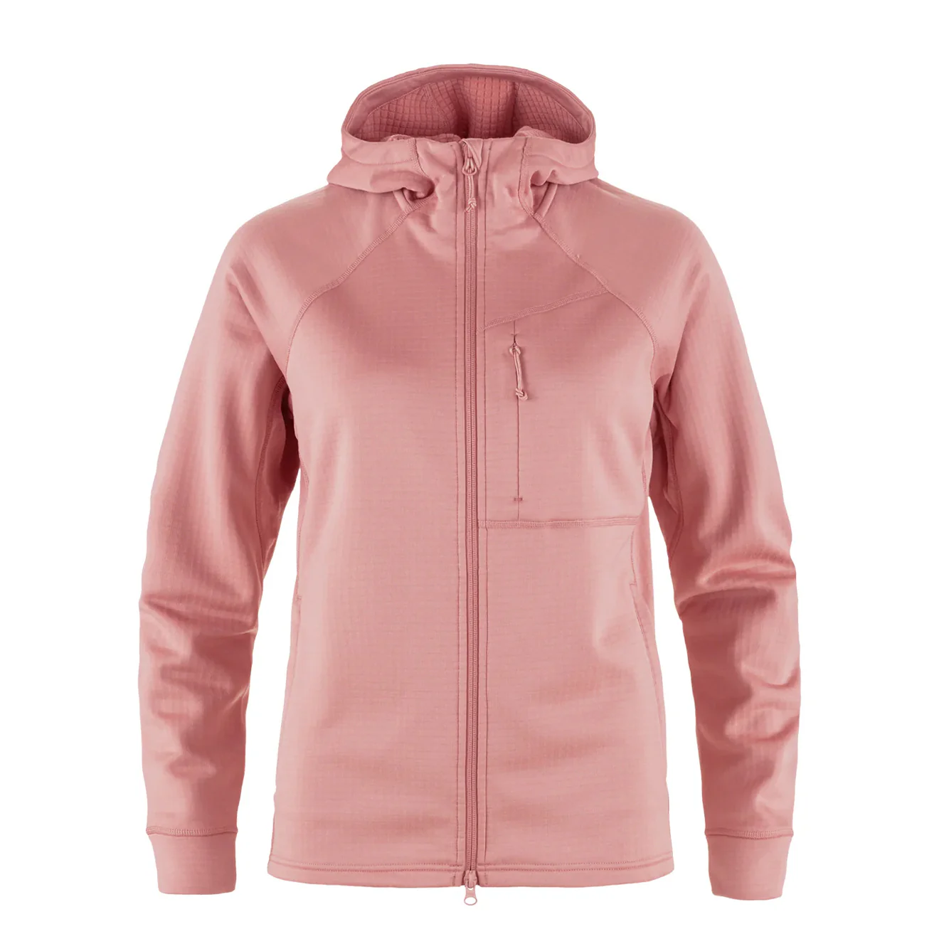 Fjallraven Womens Abisko Grid Fleece Hoodie Dusty Rose