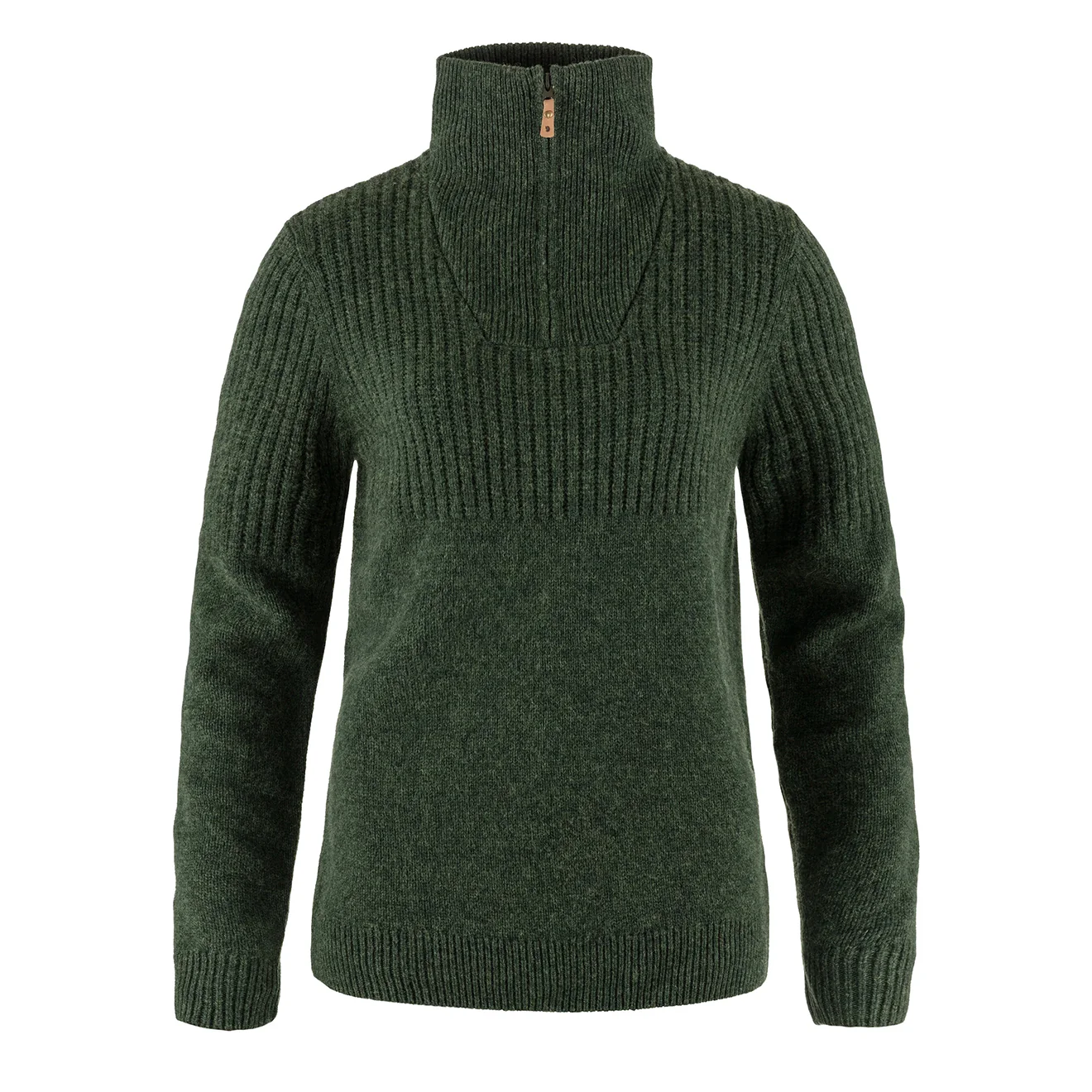 Fjallraven Womens Ovik Half Zip Knit Deep Forest