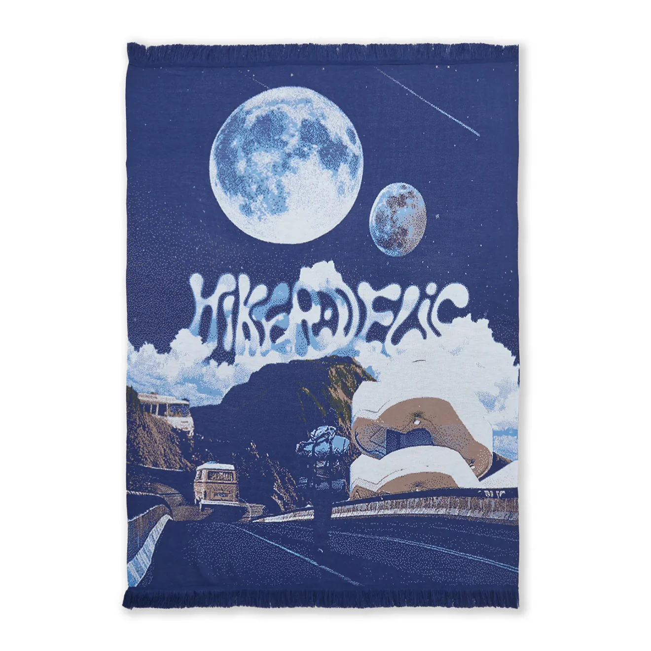 Hikerdelic Retro Future Picnic Blanket Navy