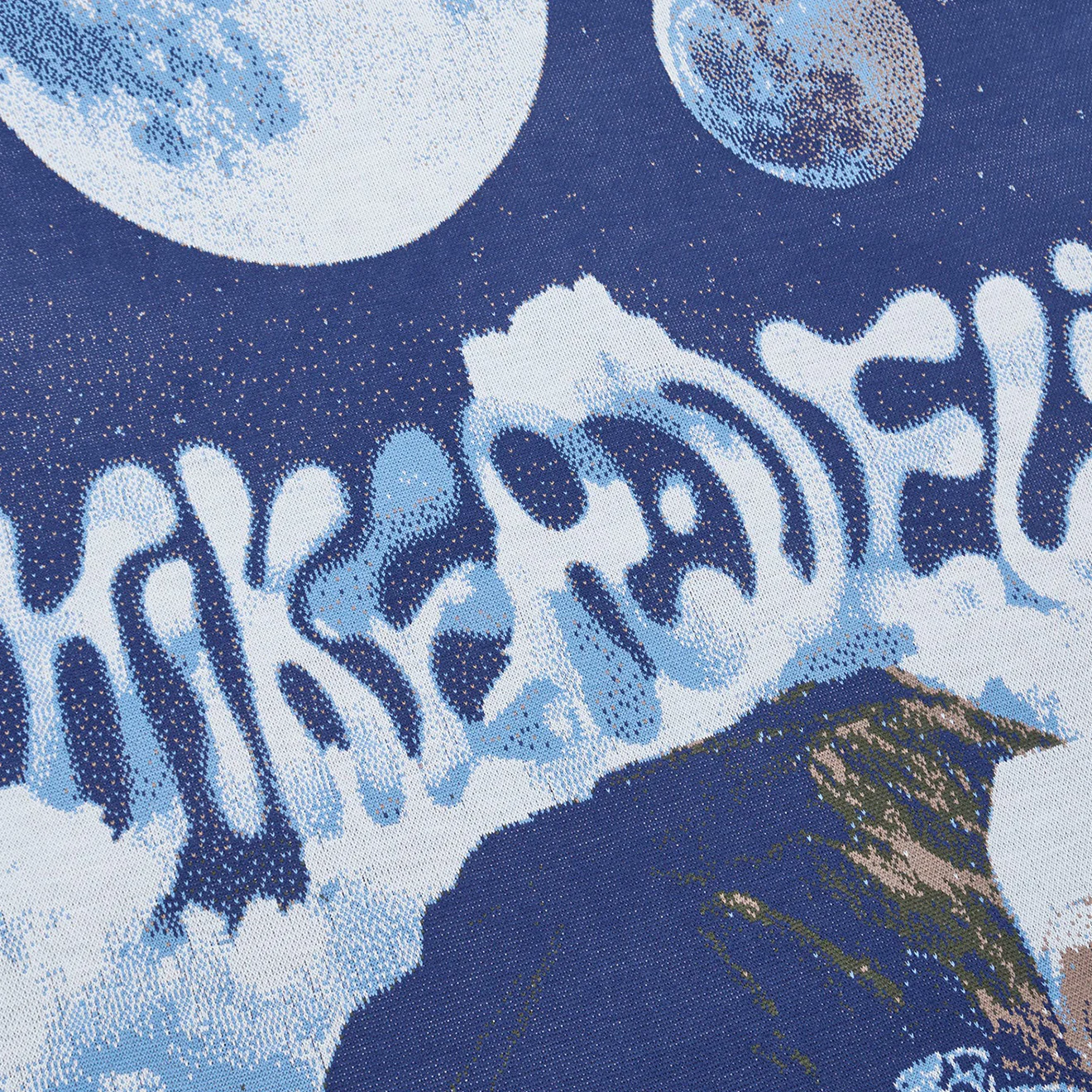Hikerdelic Retro Future Picnic Blanket Navy - Image 3