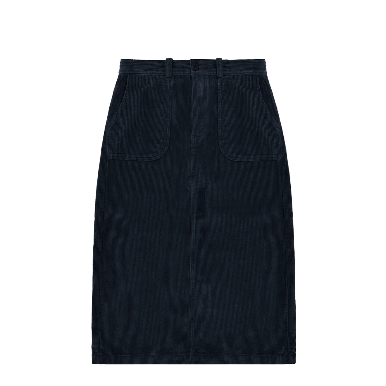 Kappy Womens Corduroy Fatigue Skirt Navy