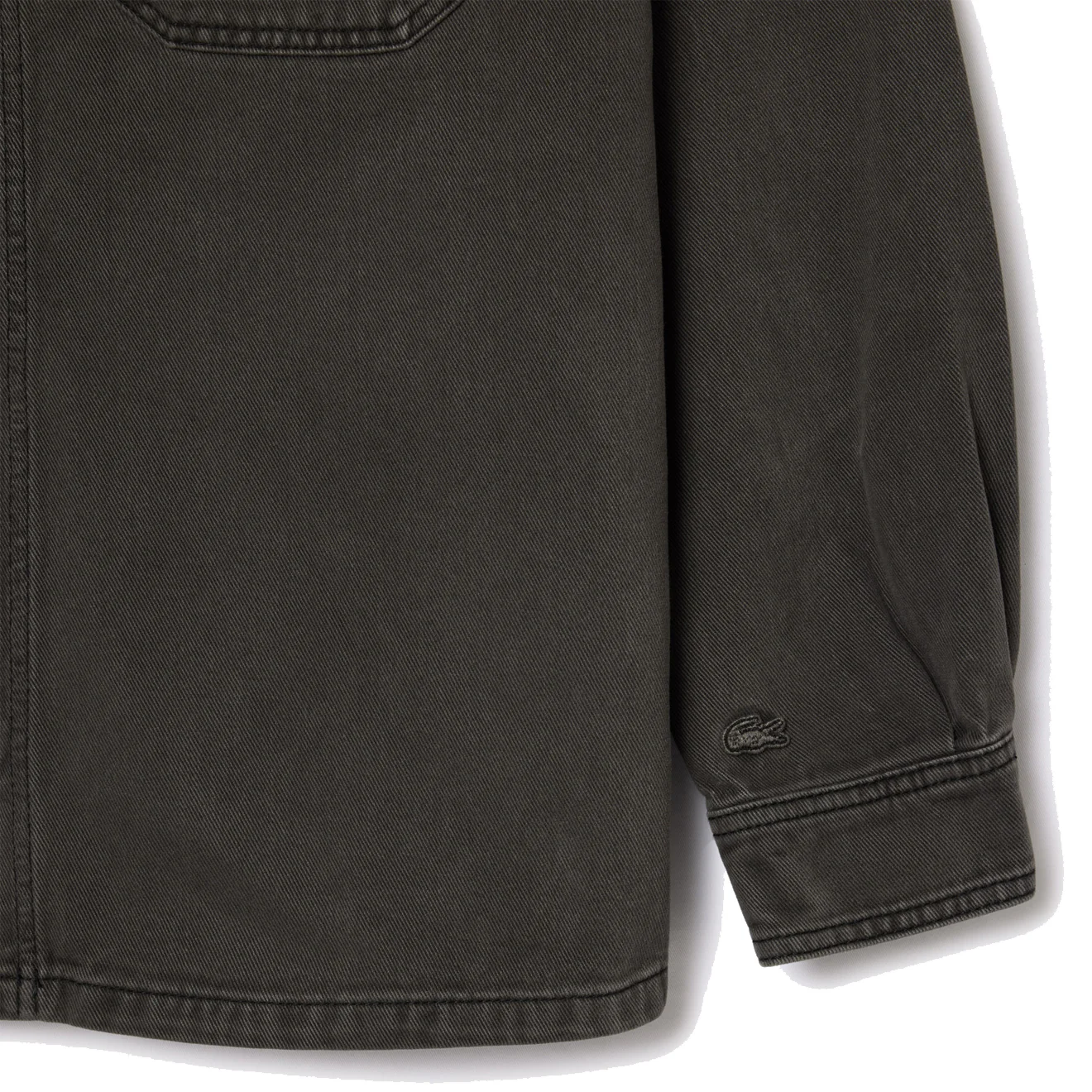 Lacoste Coloured Denim Classic Collar Overshirt Eco Noir - Image 3