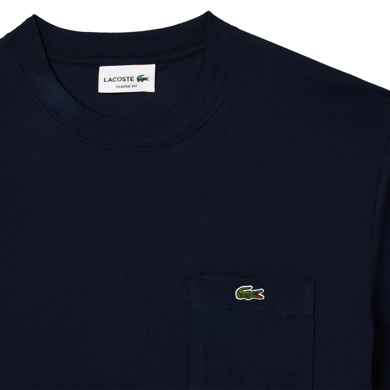 Lacoste Cotton T-Shirt with Breast Pocket Midnight Blue - Image 2
