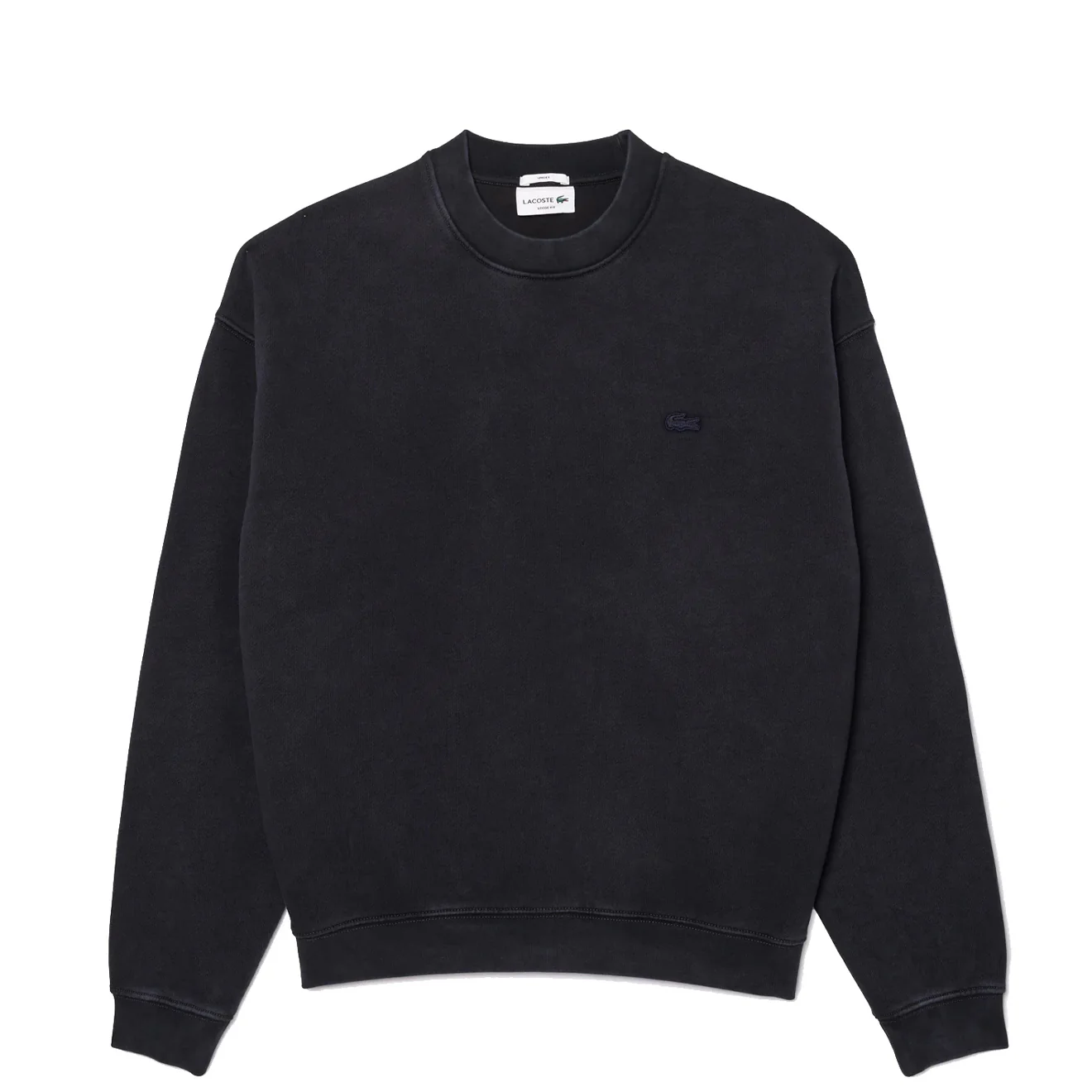 Lacoste Loose Fit Washed Effect Fleece Sweatshirt Black