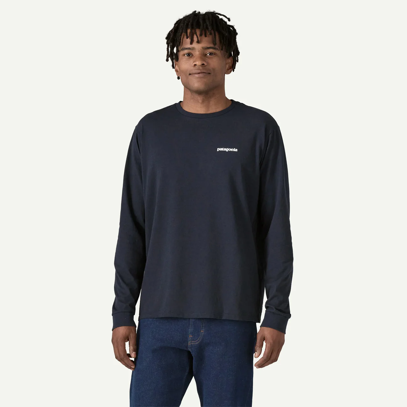 Patagonia L/S P-6 Logo Responsibili-Tee New Navy - Image 3