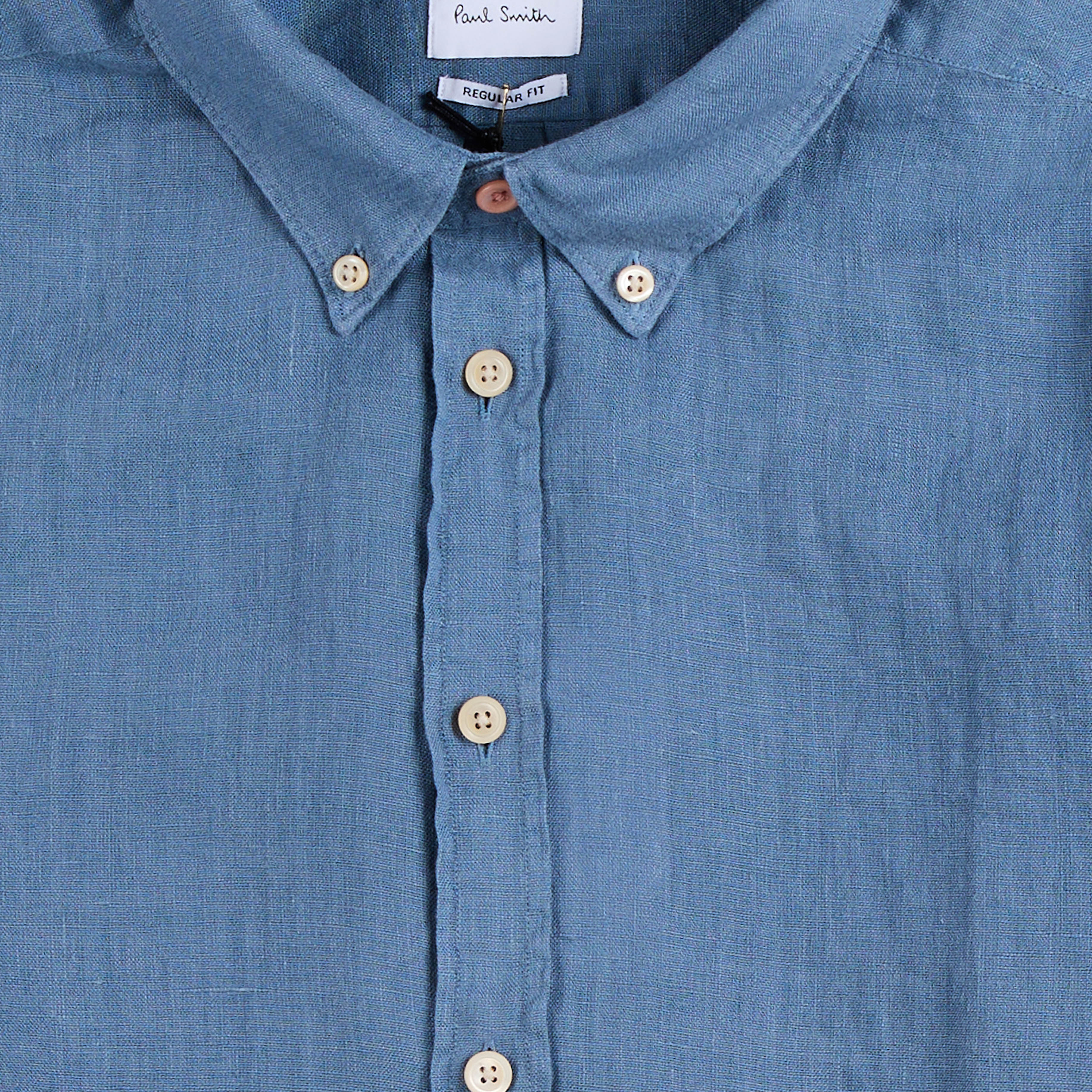 Paul Smith Button Down Collar Shirt Greyish Blue - Image 3